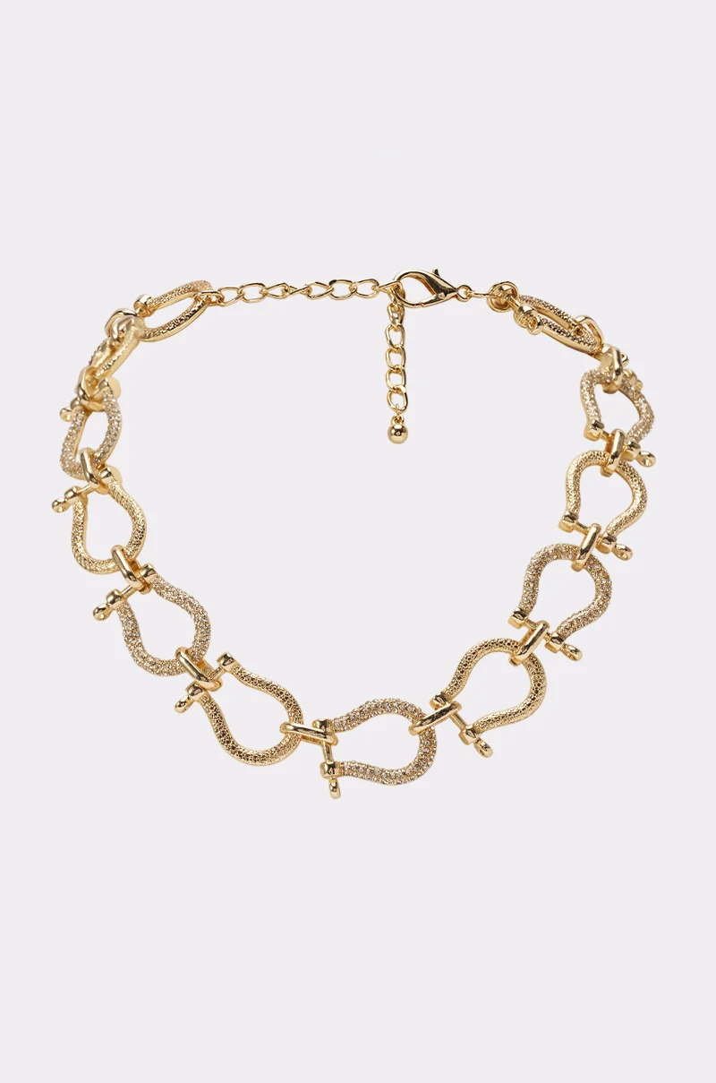 RICH GIRL HORSEBIT NECKLACE IN GOLD - Akira Store