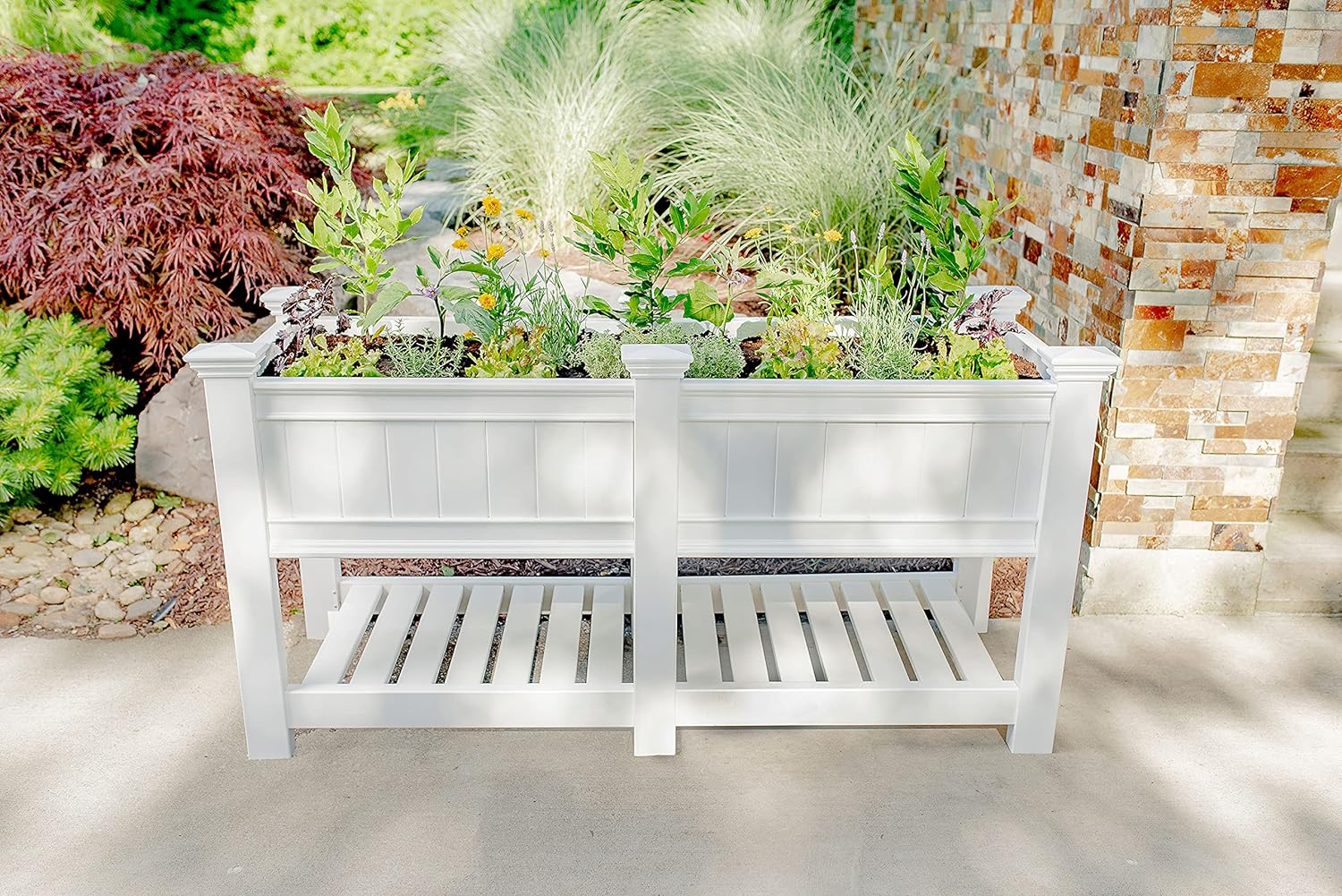 Cambridge 68 5W X 24L Vinyl Raised Planter with Extension Kit