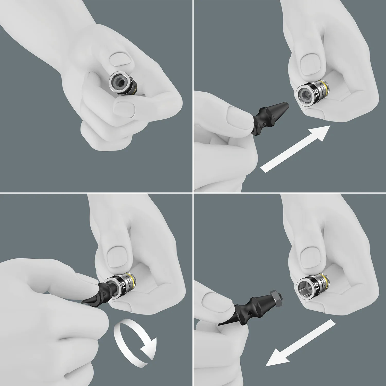 Wera 003755 8100 SA All-in Zyklop Speed Ratchet Set, 1/4 Drive with Holding Function - Metric