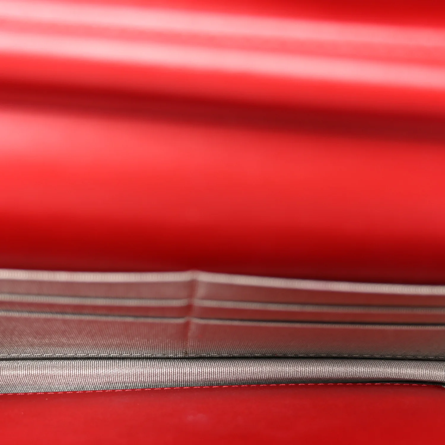 Patent Quilted Brilliant Wallet On Chain WOC Red