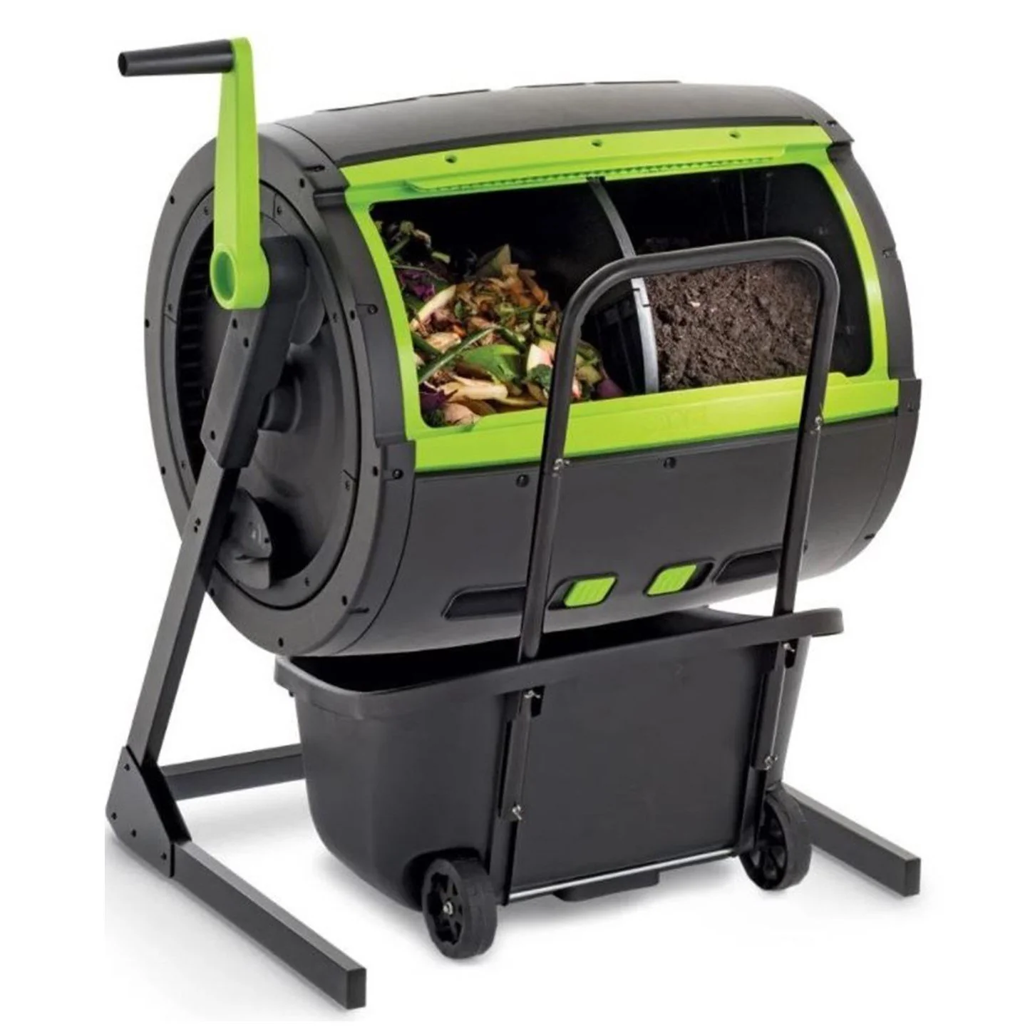 Ensemble composteur rotatif et chariot de 65 gallons