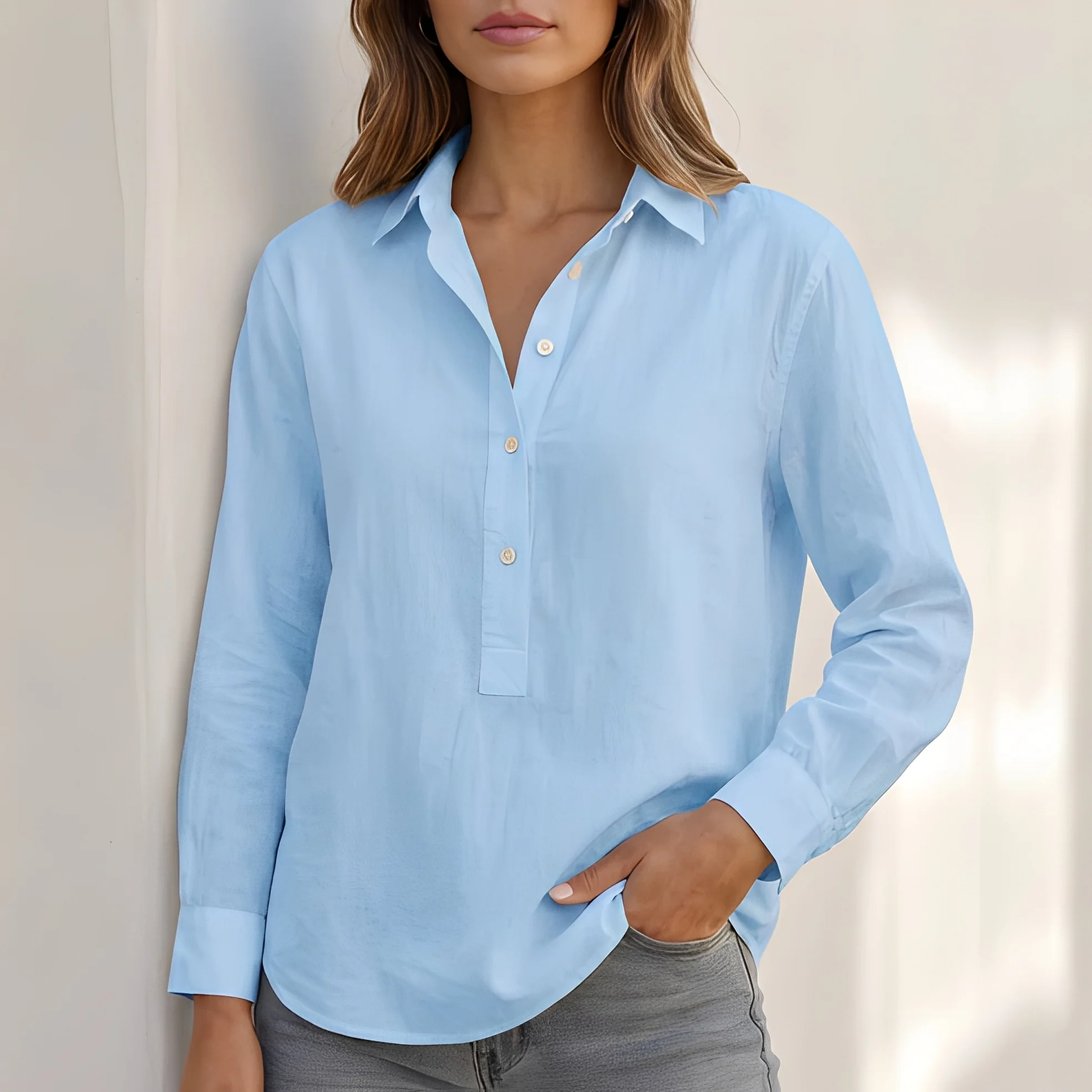 Andy - Blouse élégante à col en V pour femme