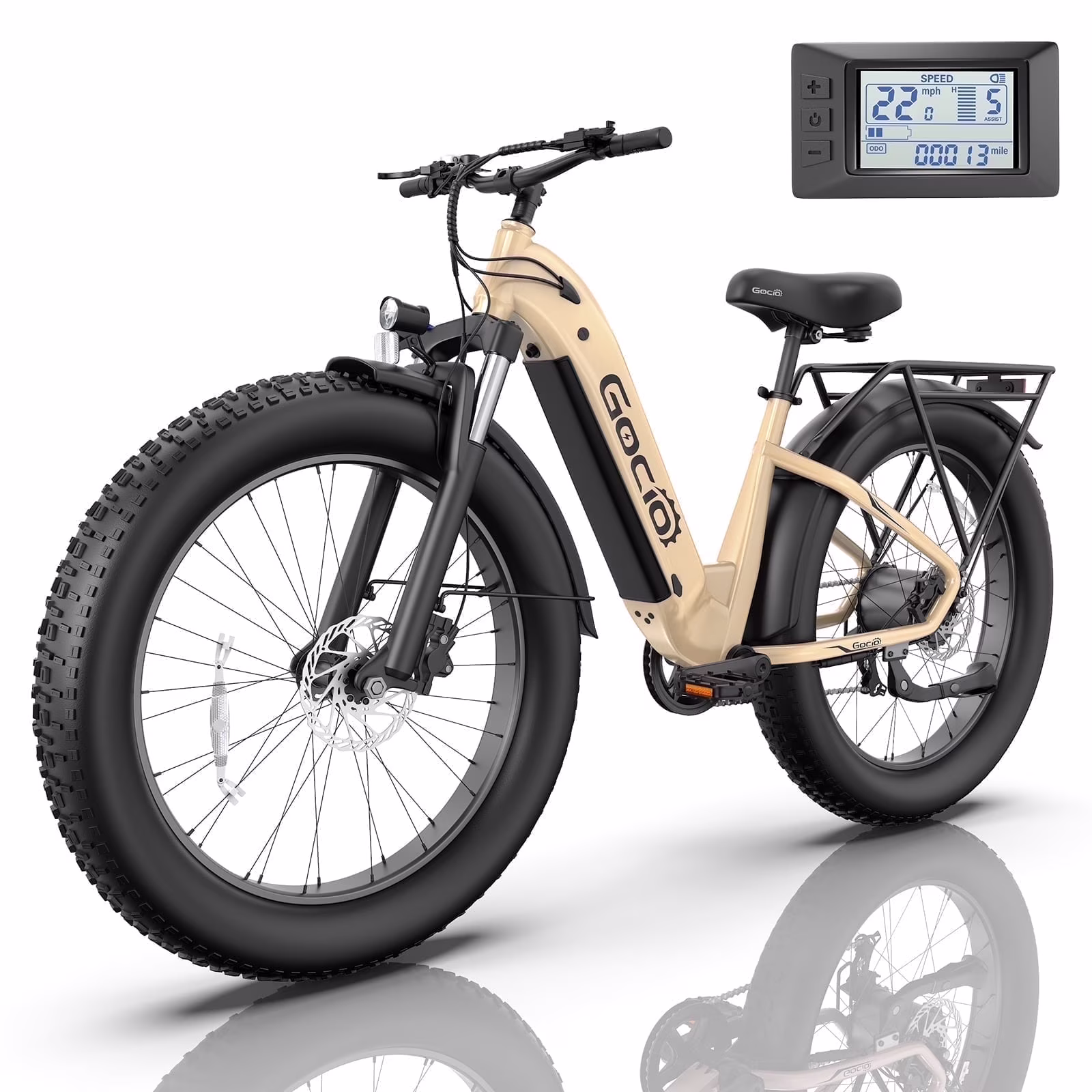 Electric Bike for Adults, 26" Fat Tire E-Mountain Bike, 1350W Peak Motor 48V 15Ah Battery, 22MPH 7-Speed Ebike for off Road, UL 2849(Cyan) - Image 5