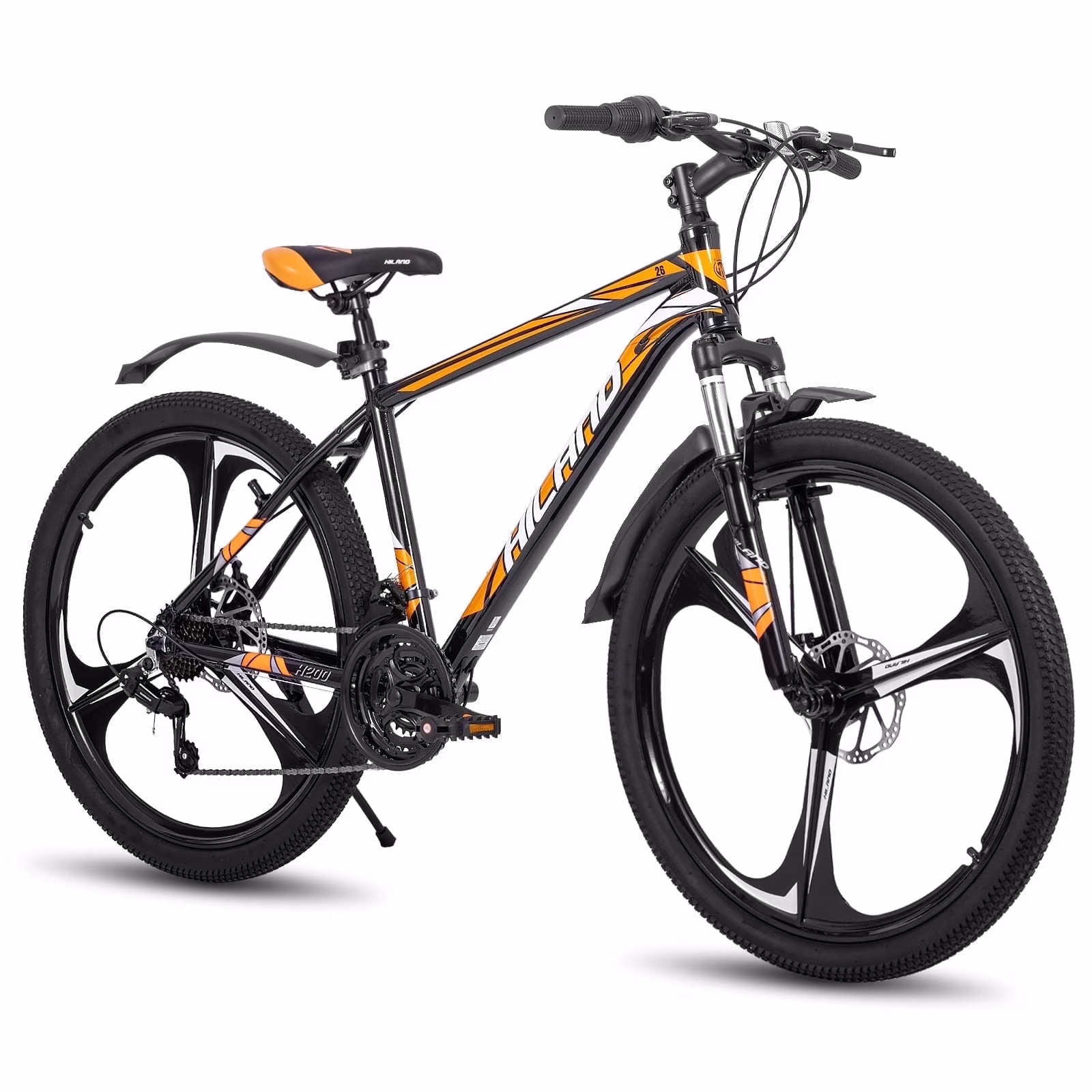 Hiland Mountain Bike, Multi-Spokes,Shimano 21 Speeds Drivetrain,Aluminum Frame 26 inch Wheels, Men's MTB Bicycle, White