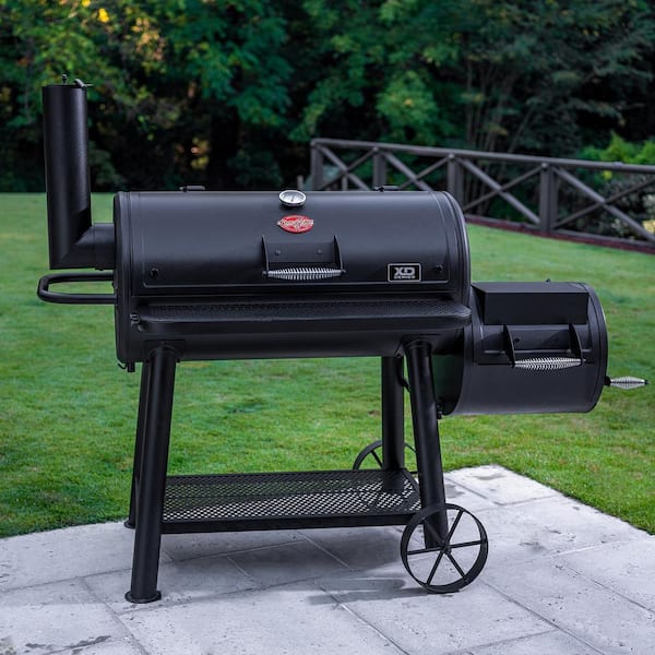 Grand Champ Charcoal Grill and Offset Smoker in Black Image 2