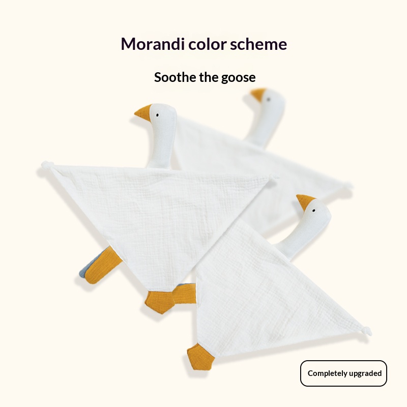 Nordic White Baby Swan Comfort Blanket Safe Dual-Layer Cotton Gauze Teething Chew Grasping Training Comfort Towel Home Newborn