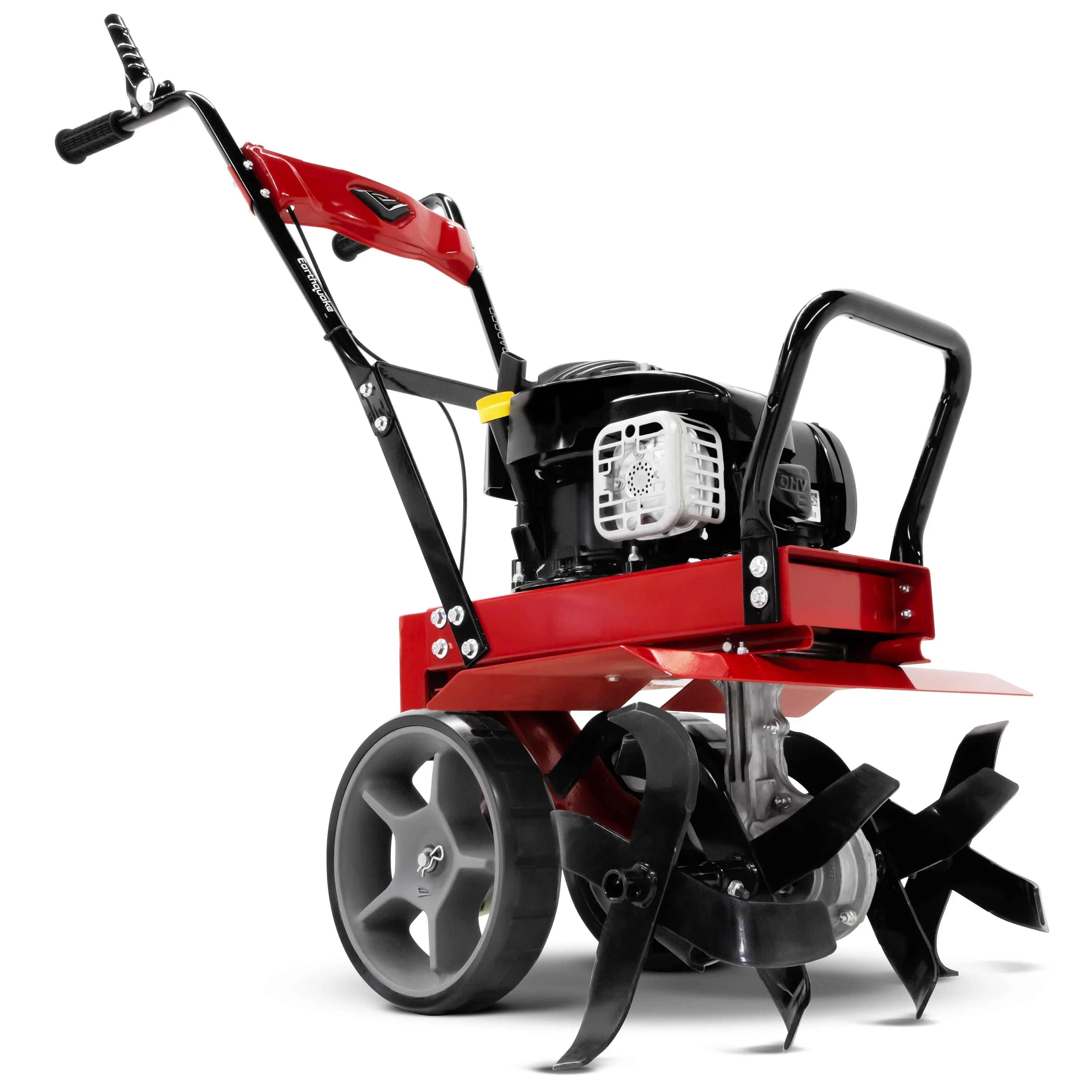 Earthquake Badger Front Tine Tiller, Powerful 140cc 4 - Cycle Briggs and Stratton Engine, Two - Position Wheel Assembly, Adjustable Tilling Width, Model: 38040