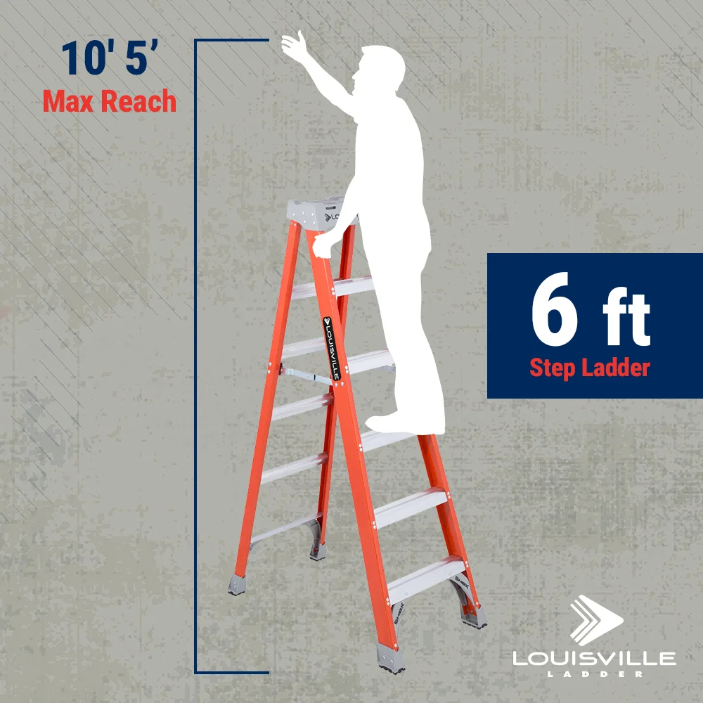 6-Foot Fiberglass Step Ladder, 300-Pound Load Capacity, Type IA, FS1506 - Image 4