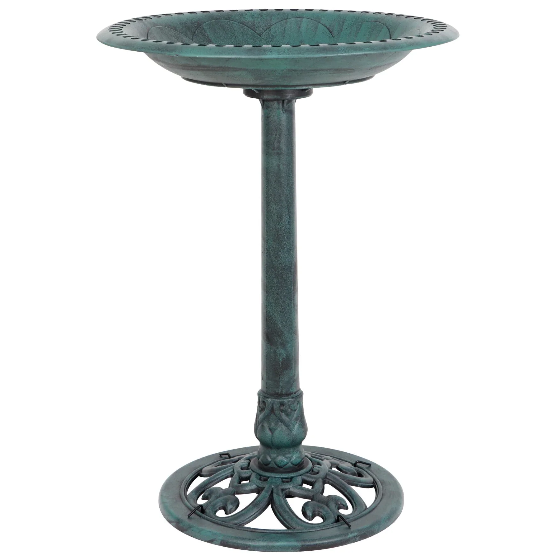 ZENY 28 Height Garden Resin Vintage Freestanding Bird Bath Bowl, Green