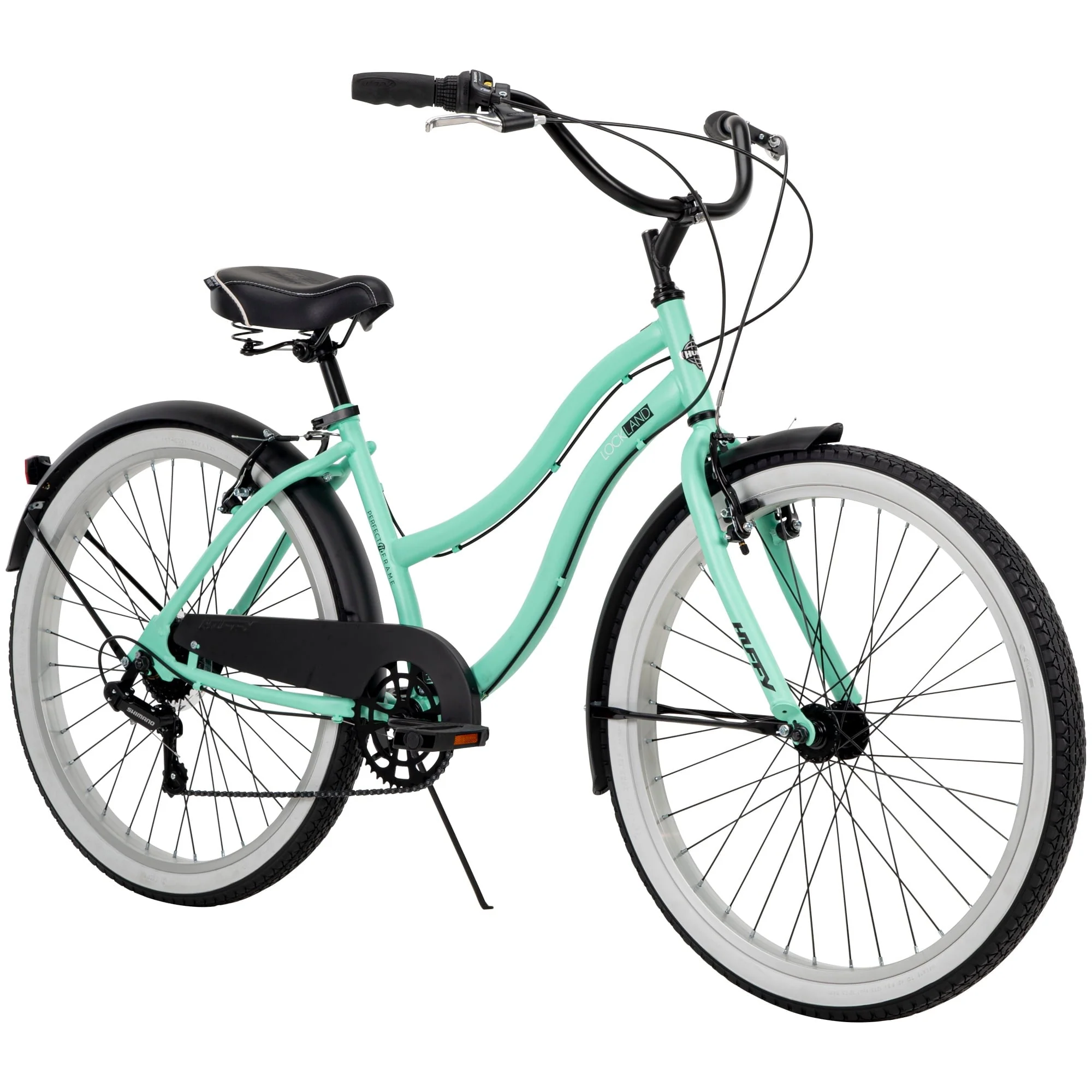 26 In Women's Lockland 7 Speed Cruiser Bike, Sea Foam, Green