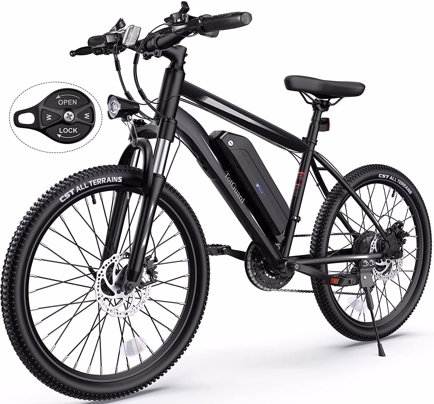 Electric Bike for Adults, 26" Ebike 350W Adult Electric Bicycles, Electric Mountain Bike with 36V 10.4Ah Battery, Suspension Fork, 21 Speed Gears(White)