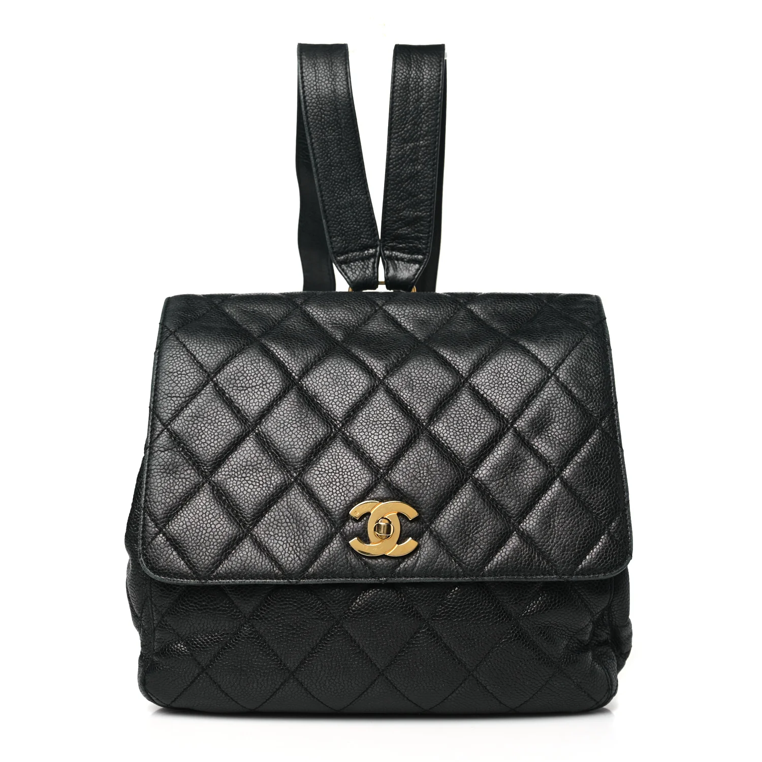Caviar Quilted Backpack Black