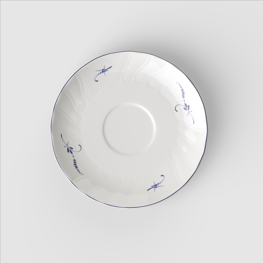 Vieux Luxembourg Coffee/ Tea Cup Saucer - White, 6.3'', Premium Porcelain