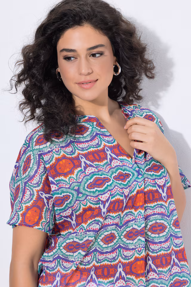 Printed Split Neck Blouse