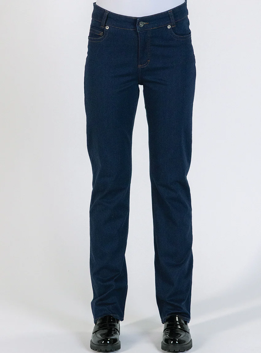Jean femme taille haute bleu indigo