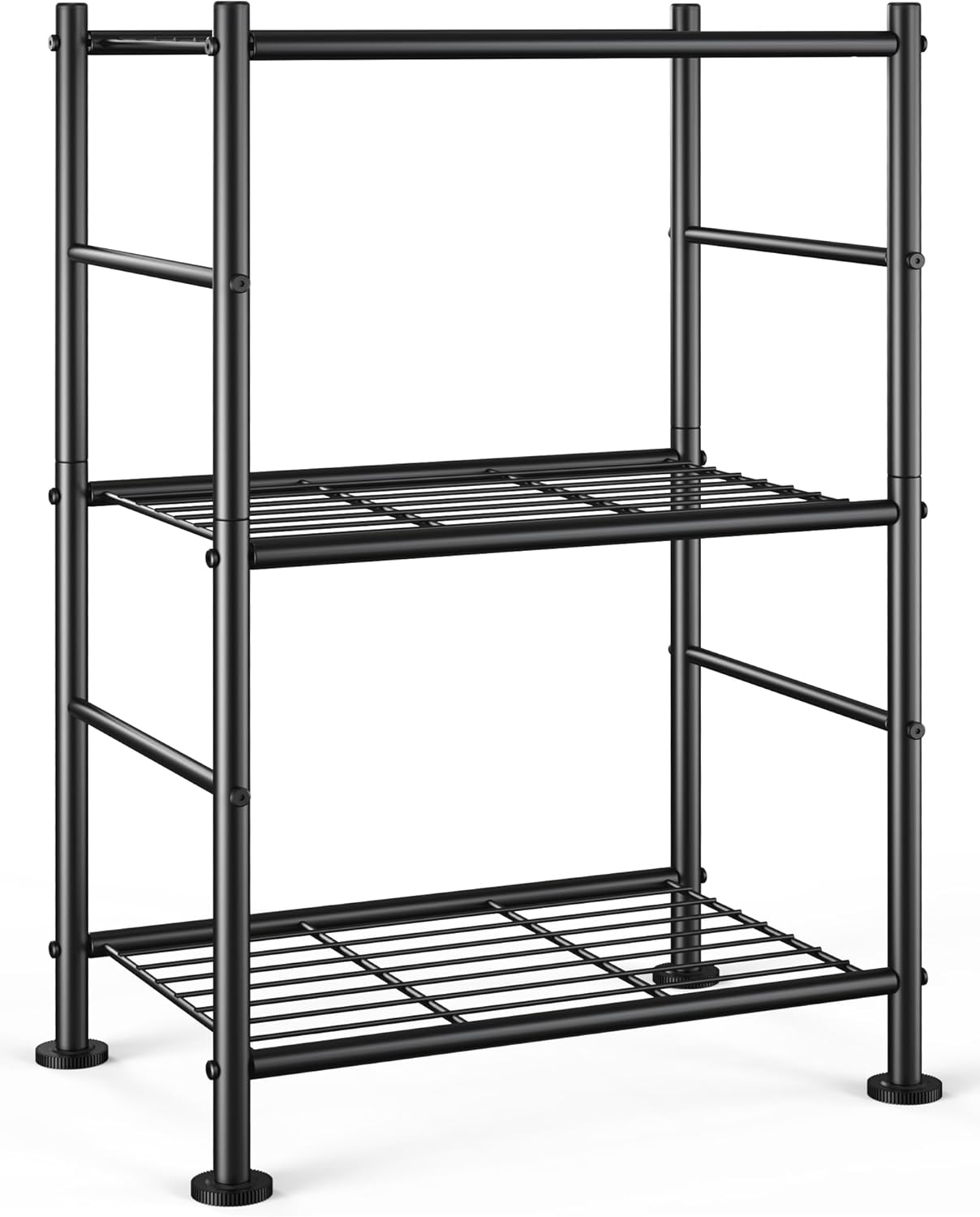Sakugi Storage Shelves - 3 Tier Shelf Organizer, Sturdy Metal Garage Shelving with Adjustable Leveling Feet, Space-Saving Shelves Organizer for Pantry, Laundry, Kitchen (18