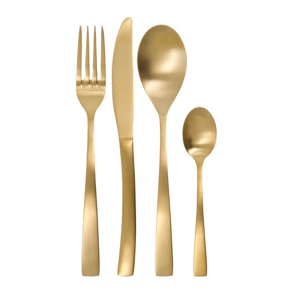 Bestikksett Golden 16 deler gyllen