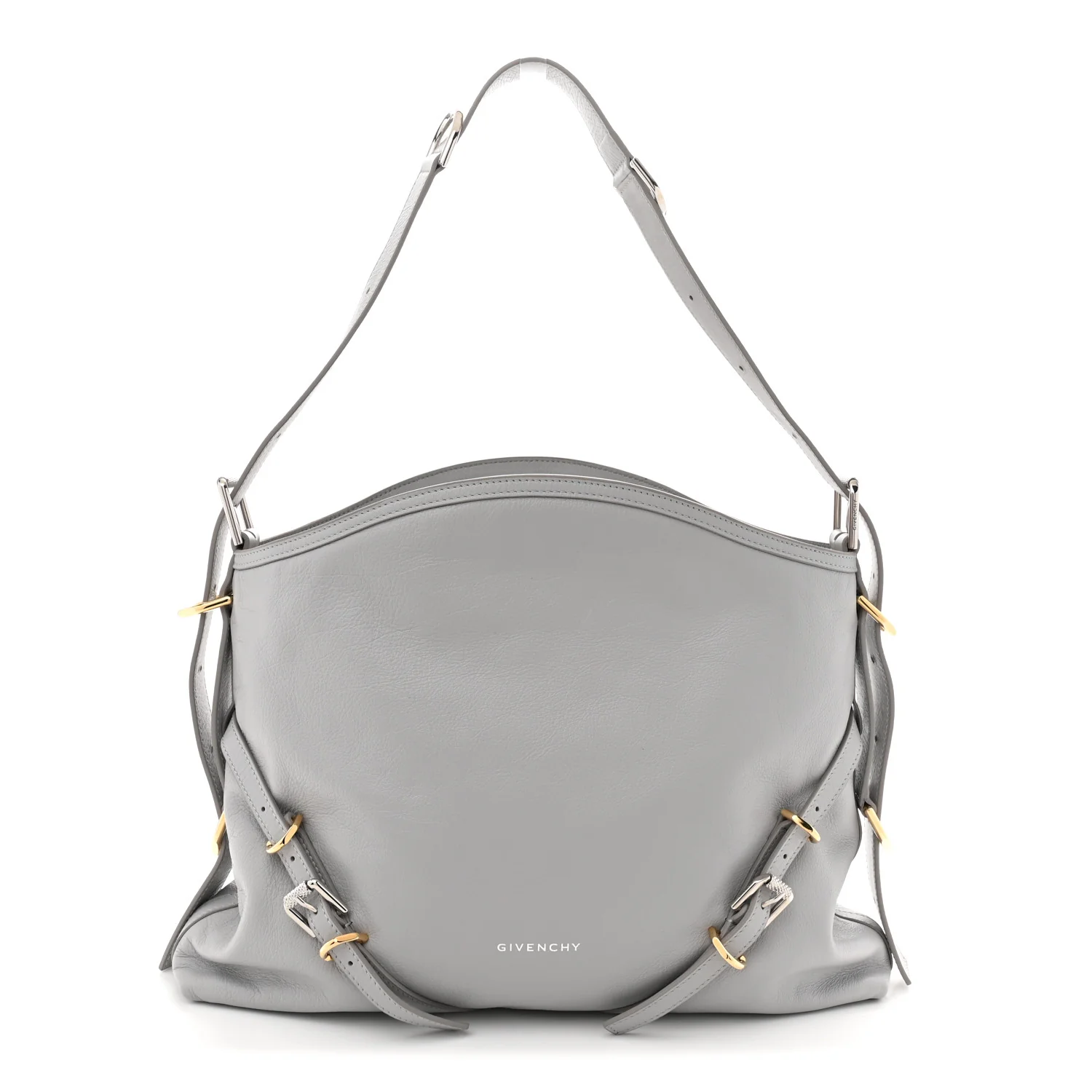 Calfskin Medium Voyou Bag Light Grey