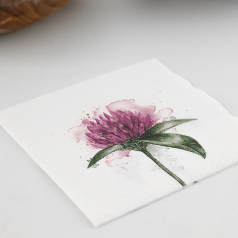 Servietter lunsj 33x33 cm 20 stk kløverblomst