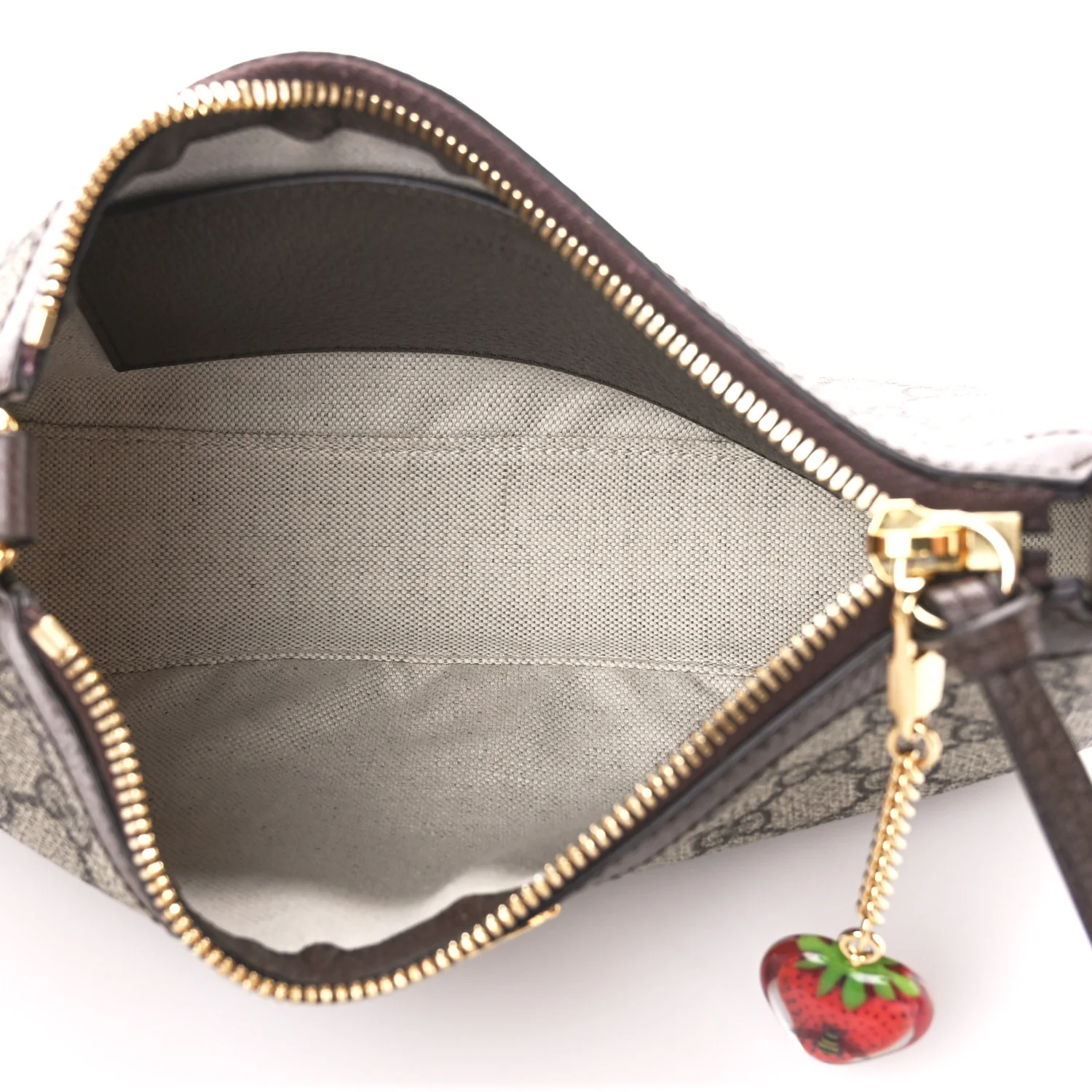 GG Supreme Monogram Textured Dollar Calfskin Web Small Ophidia GG Handbag Beige Ebony New Acero