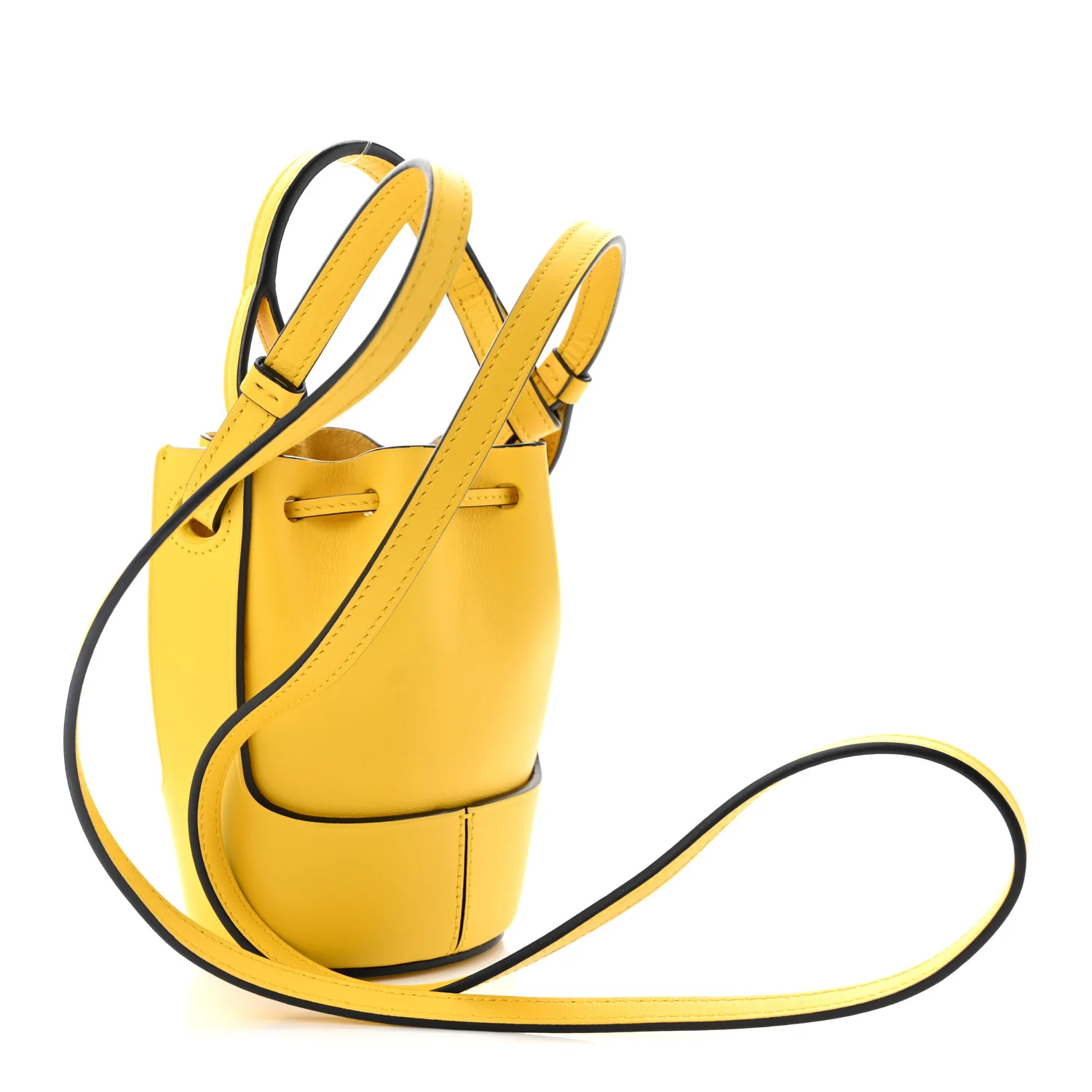 Calfskin Mini Balloon Bucket Bag Yellow