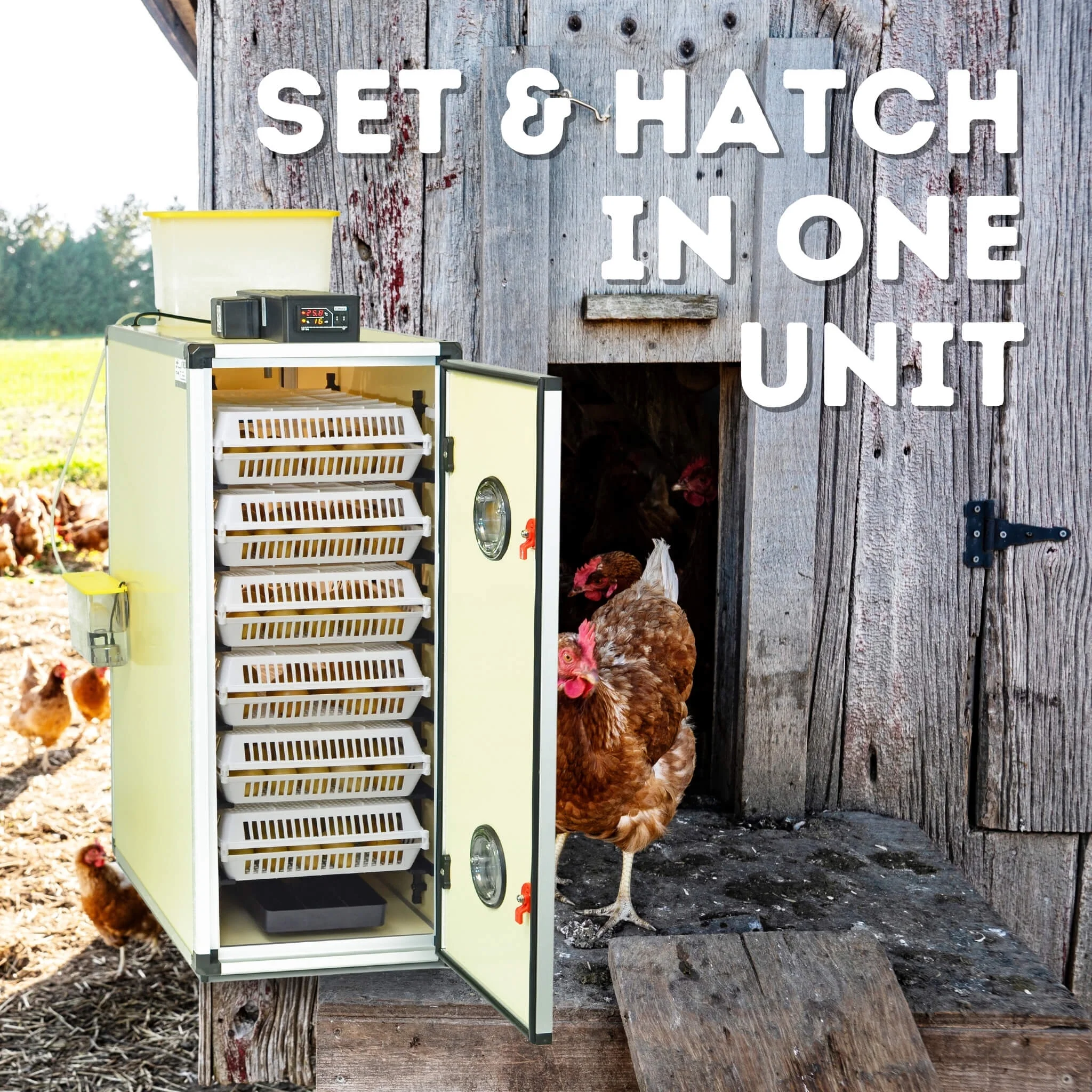 CT180SH Egg Incubator with Automatic Egg Turning Perfect Humidity Controls, Set Forget Design, Cabinet Incubators for Hatching Eggs, Incubate and Hatch 180 Chicken Eggs | Hatching Time - Image 9