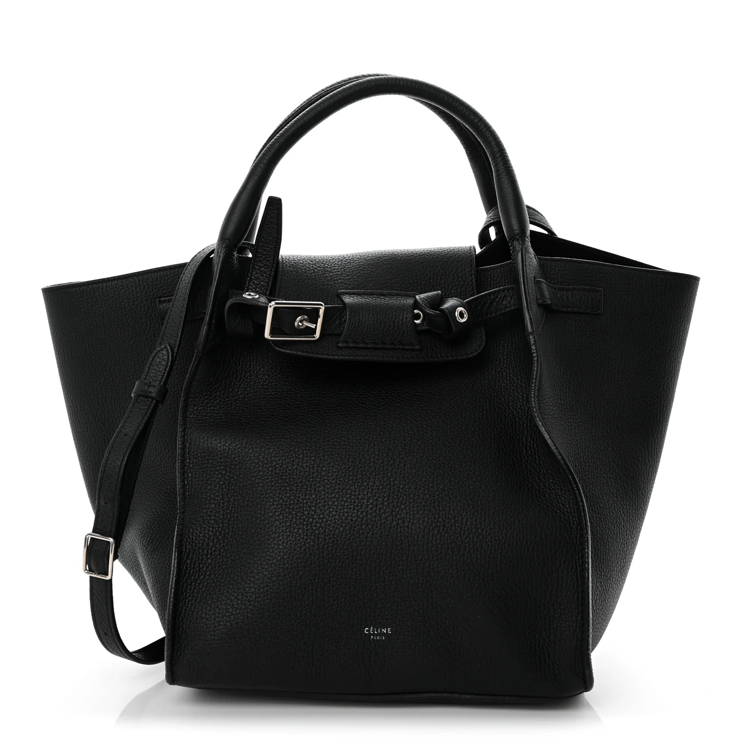 Supple Grained Calfskin Small Big Bag Black