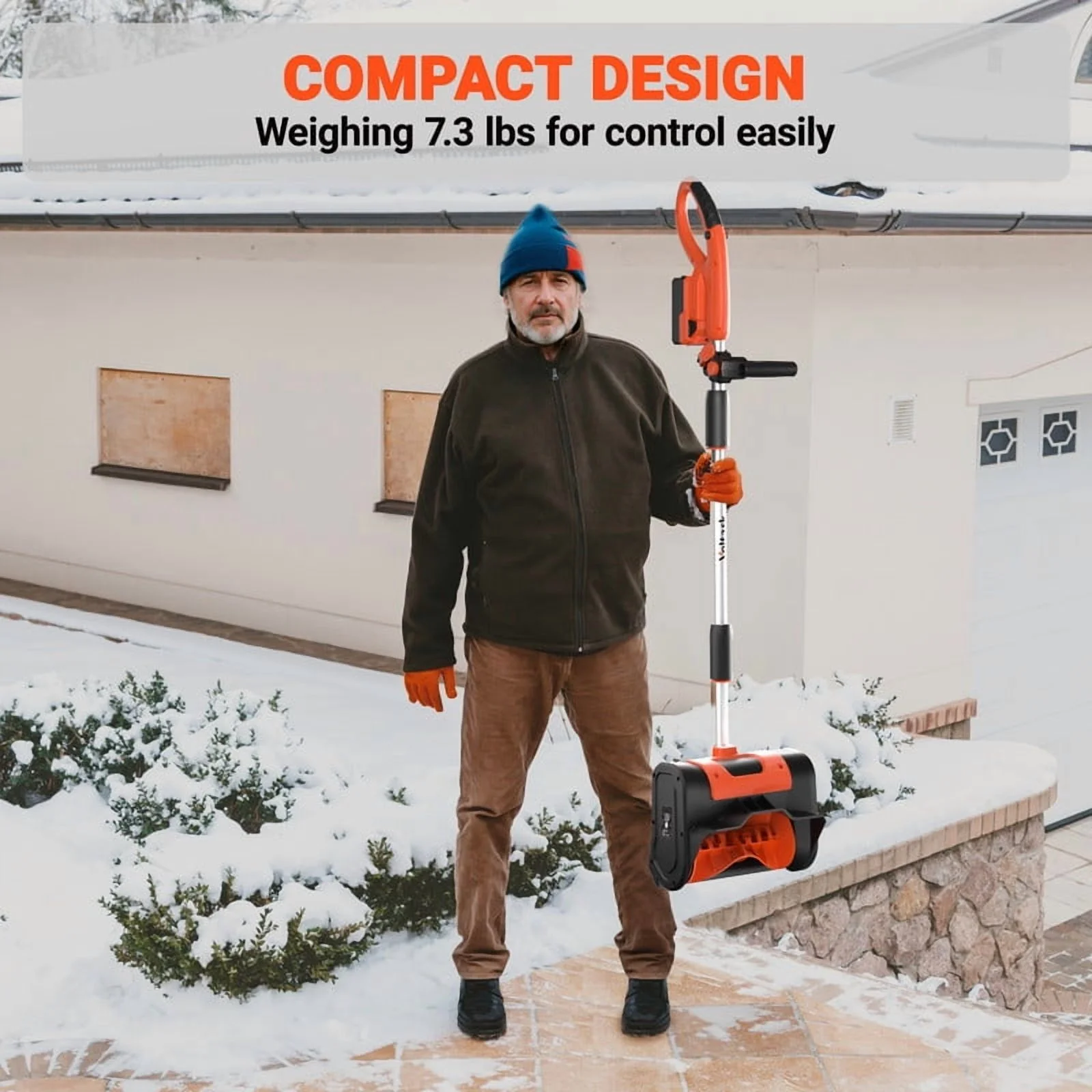 24V 11 inch Cordless Snow Shovel 7 3lbs Lightweight Electric Snow Blower with 4 Ah Battery Quick Charger Included for Driveway Sidewalks Image 7