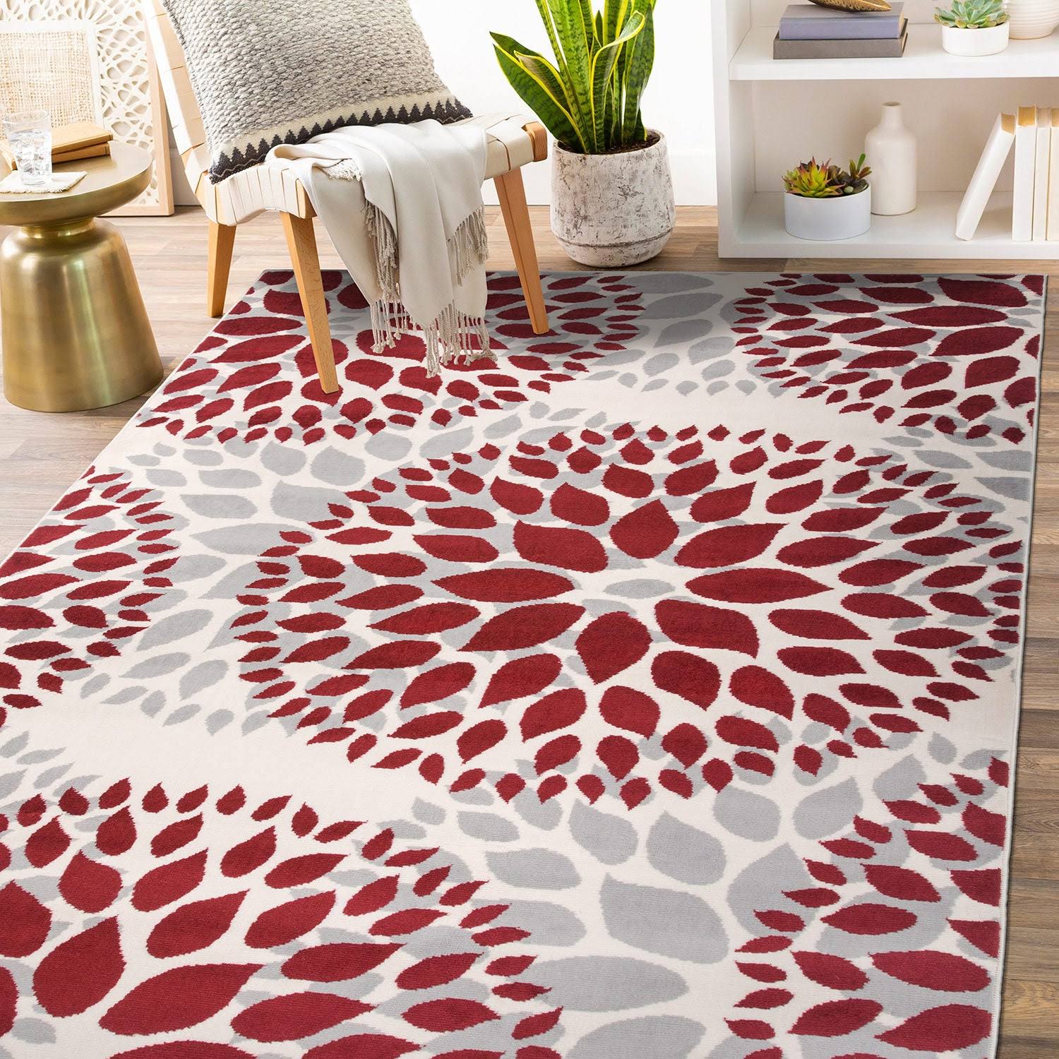 Modern Floral Circles Area Rug - 3'1