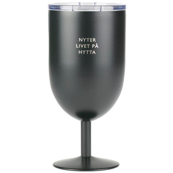 Termo ølglass nyter livet på hytta 40 cl svart