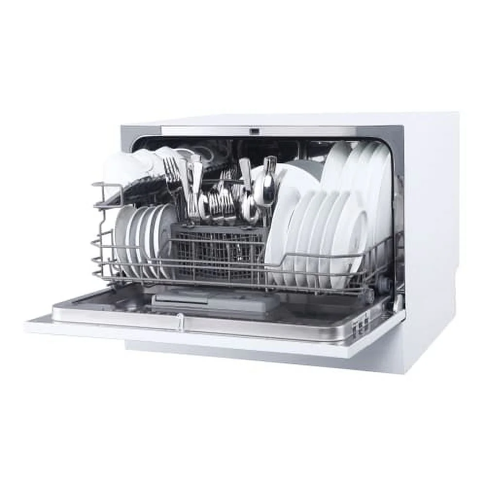 Energy Star 6-Place Setting Countertop Dishwasher (Model MCSCD6W5) Fits under cabinetry as it sits 17.2" Tall(White) - Image 4