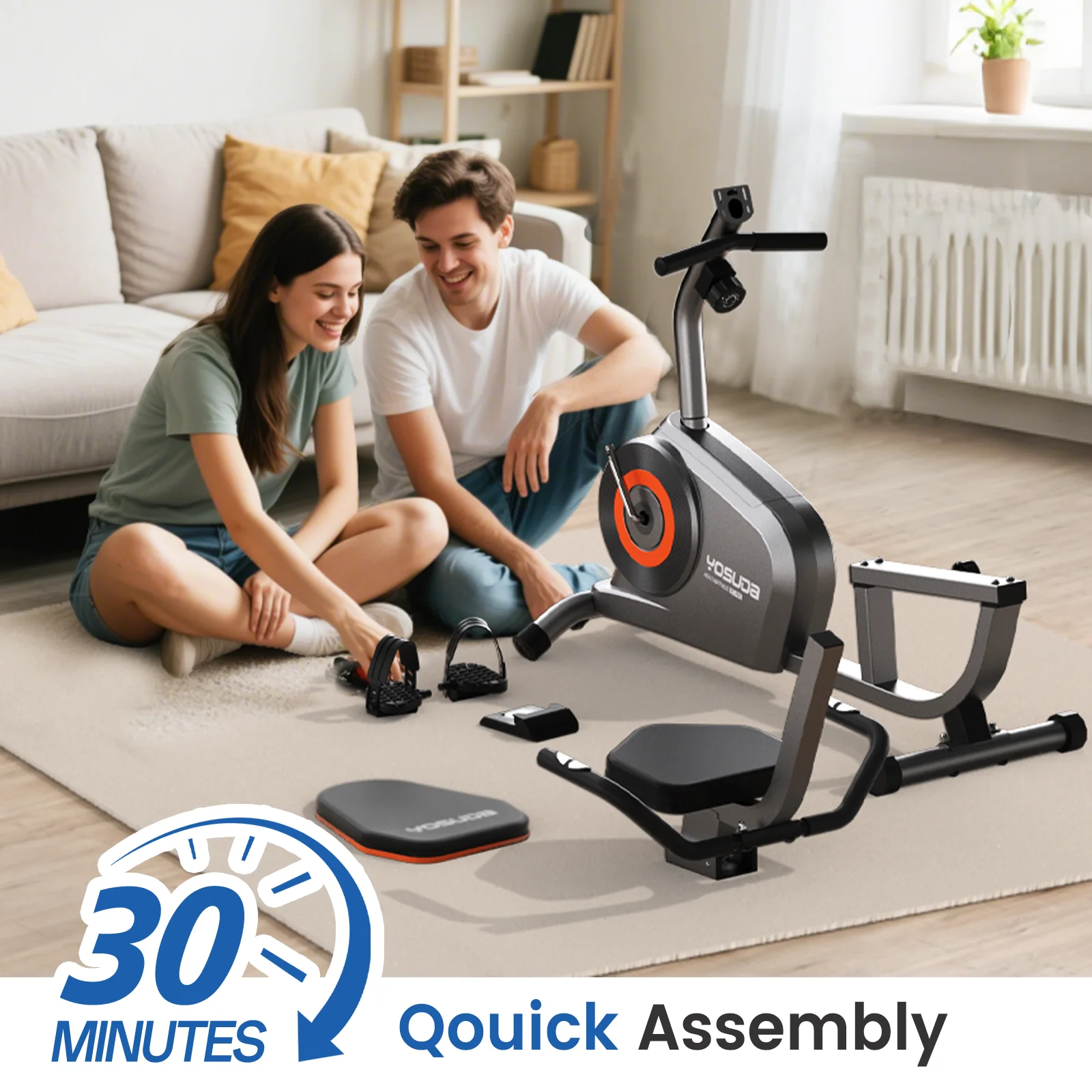 Recumbent Exercise Bike for Senior for Home with 350lbs Capacity(Silver) - Image 9