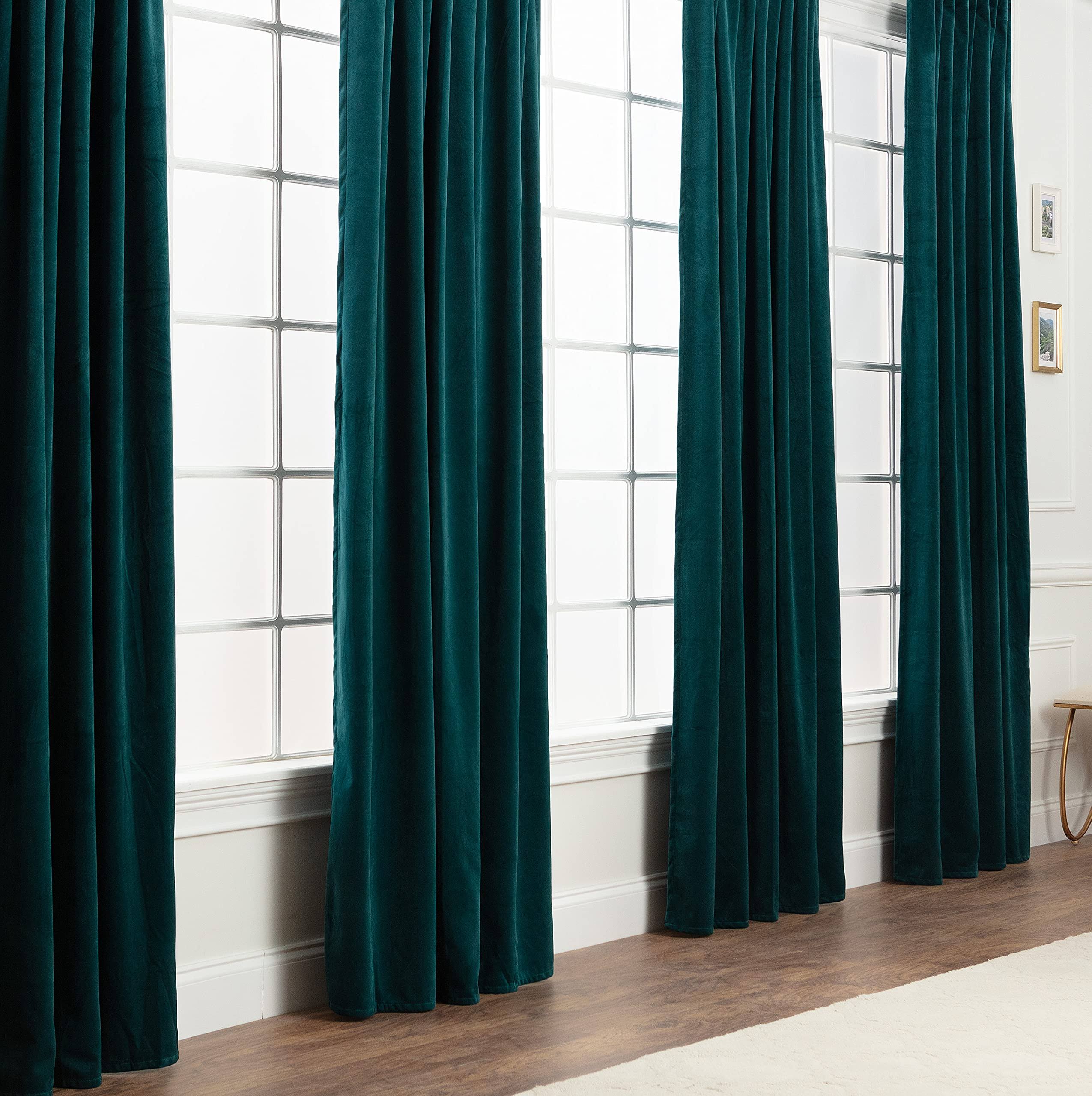 Chanasya Premium 2-Panel Blackout Velvet Curtains - Classy & Solid Drapes for Living Room or Bedroom - 52