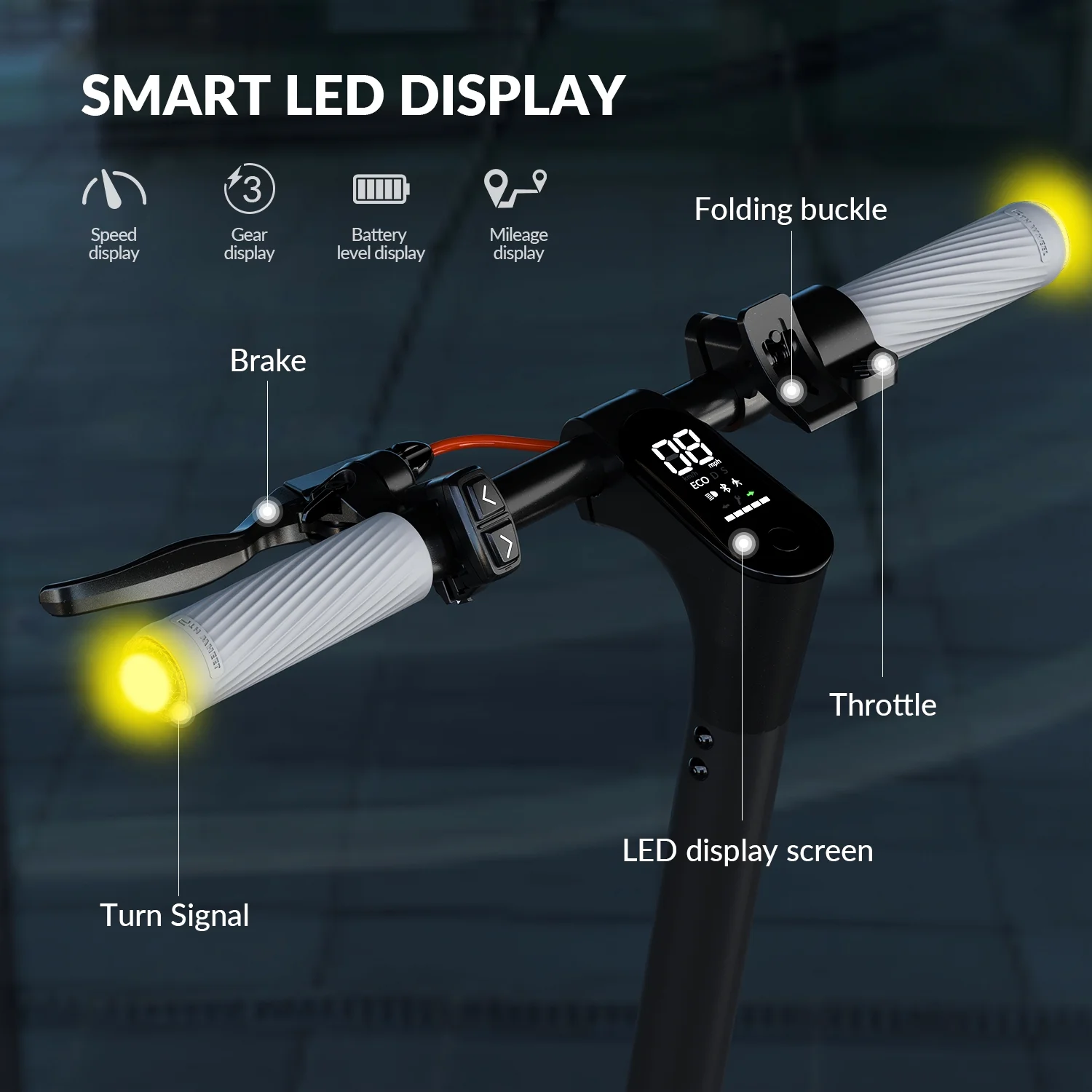 W16S 300W Electric Scooter with Turn Signal, 8.5” Solid Tires, 18mph 12Miles Range, Folding Commuting E-Scooter for Adults with APP Control - Image 10