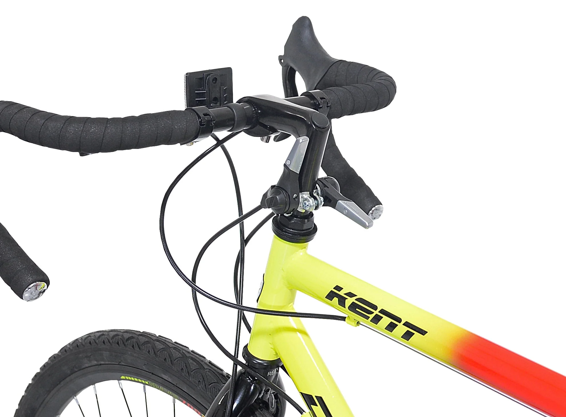 700c Dirt Runner Men's Gravel Bike, 14 Speed, Neon Red / Orange - Image 8