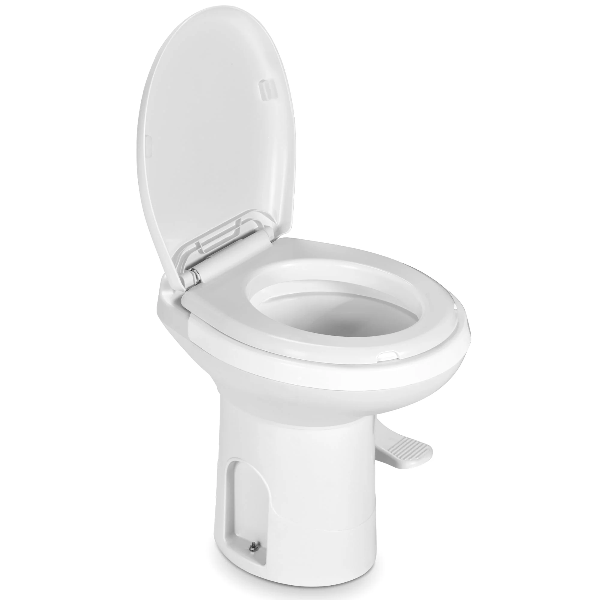 Portable RV Toilet with Pedal Flush, Gravity Flush Toilet High Profile for Caravan Travel, Camping, Boating, White - Image 2