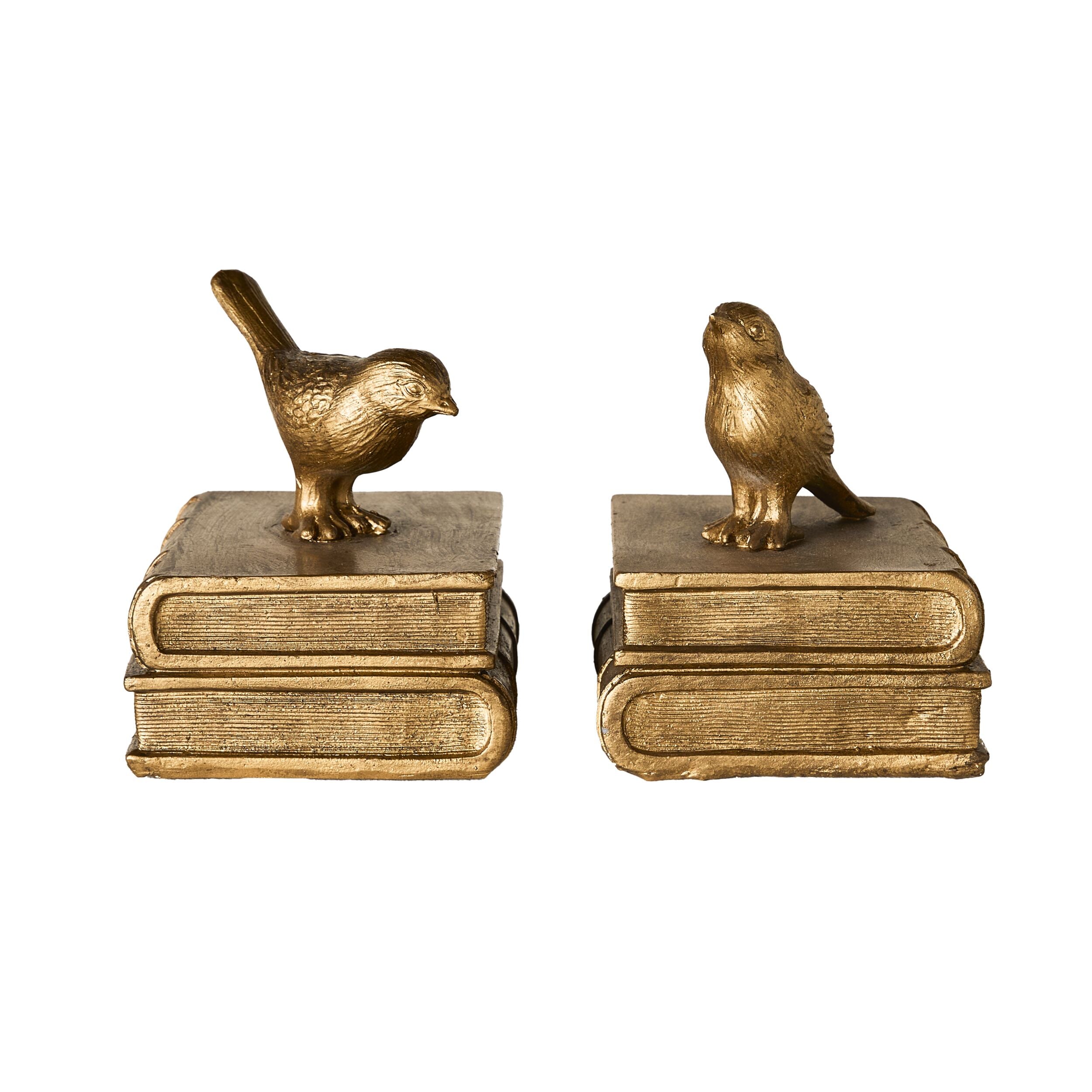 Brass Songbird Bookends