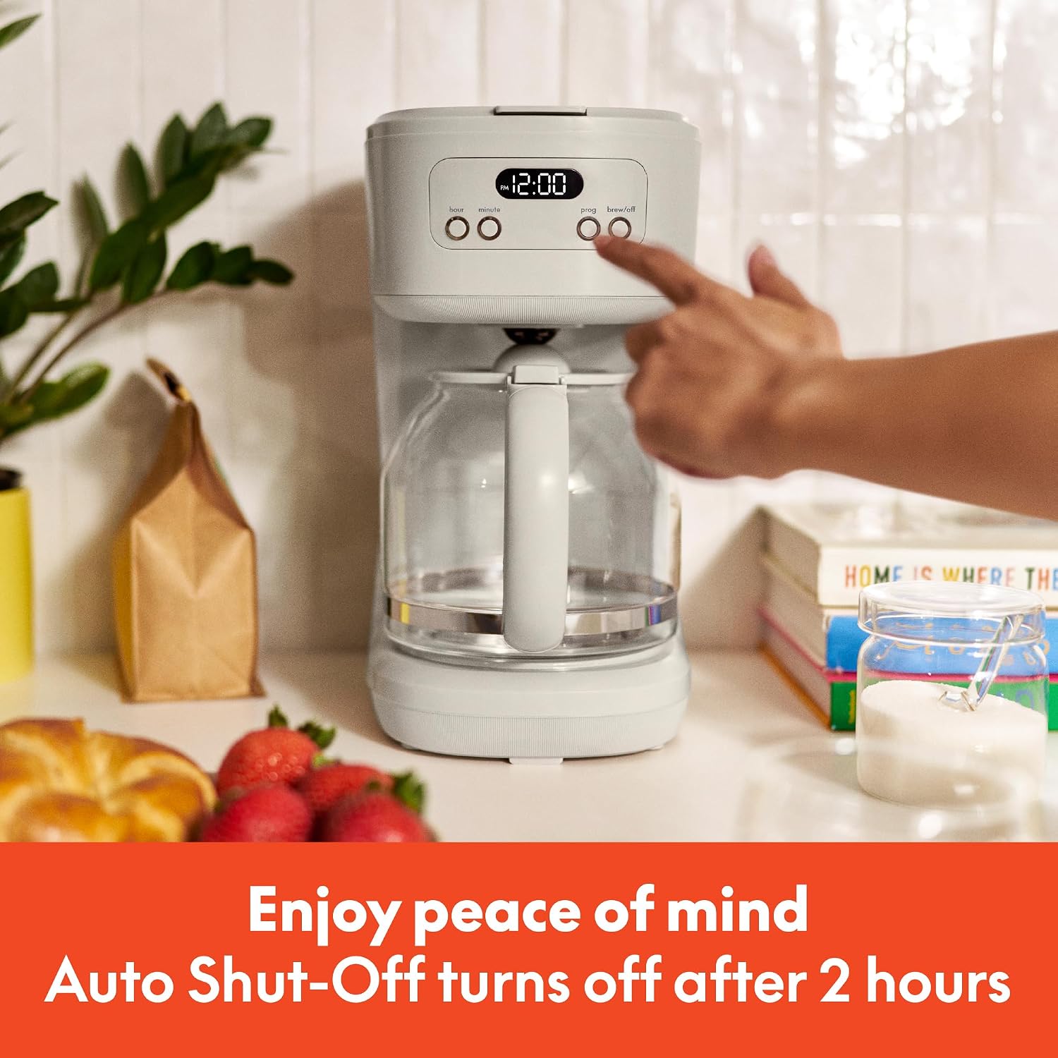 Bella 12-Cup Programmable Coffee Maker, LCD, Auto Shutoff, 900W