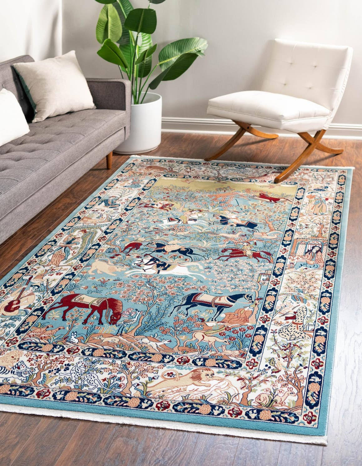 Unique Loom Birmingham Narenj Area Rug (5' x 8' - Blue)