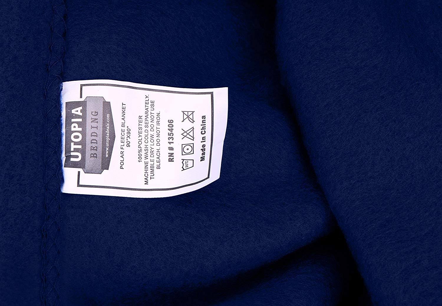 Utopia Bedding Fleece Blanket Twin Size Navy Soft Warm Bed Blanket Plush Blanket Microfiber