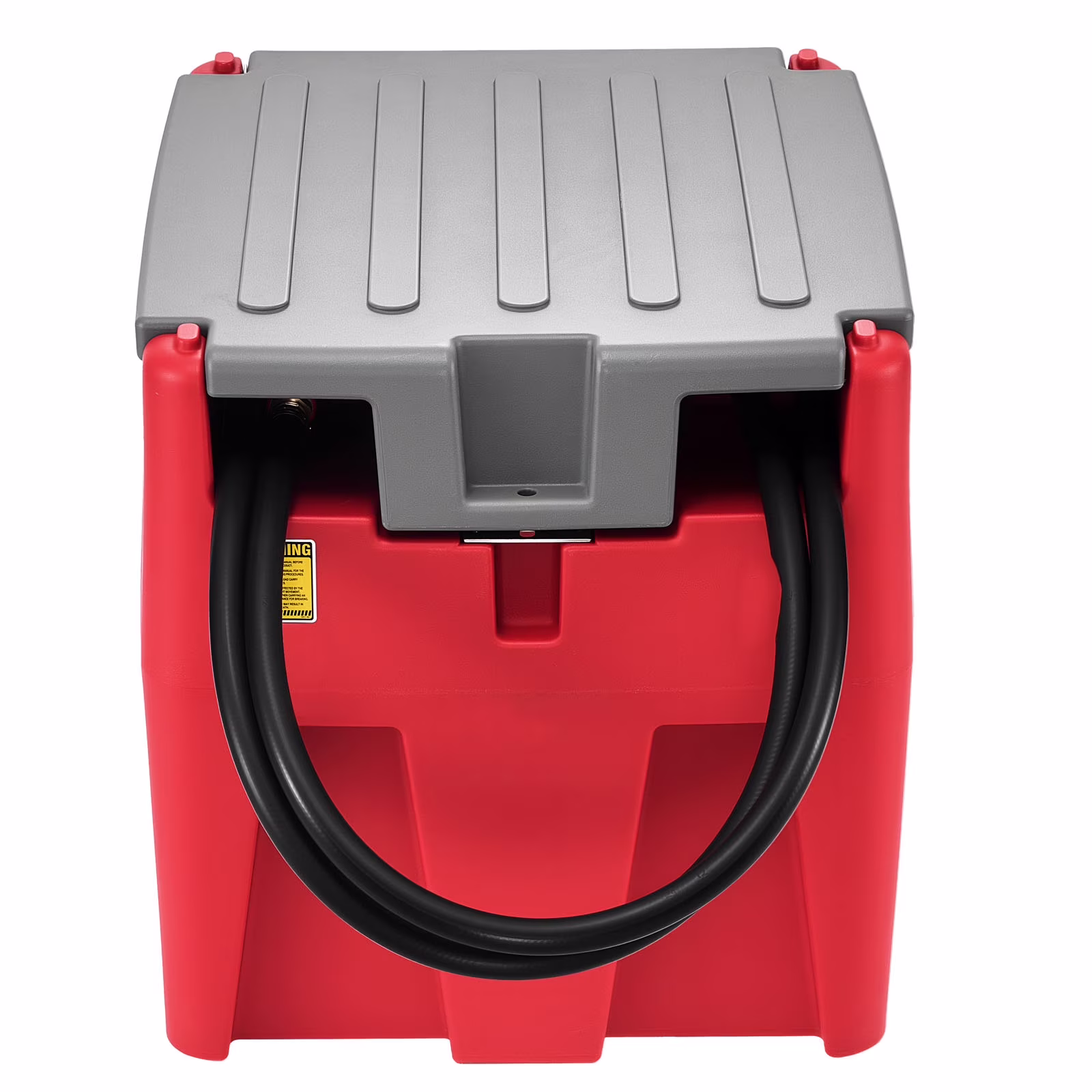 Portable Diesel Tank, 58-Gallon Capacity with 10 GPM Flow Rate, Fuel Tank Featuring 12V Electric Pump and 13.1ft Rubber Hose, Durable PE Construction for Convenient Fuel Transport, Red