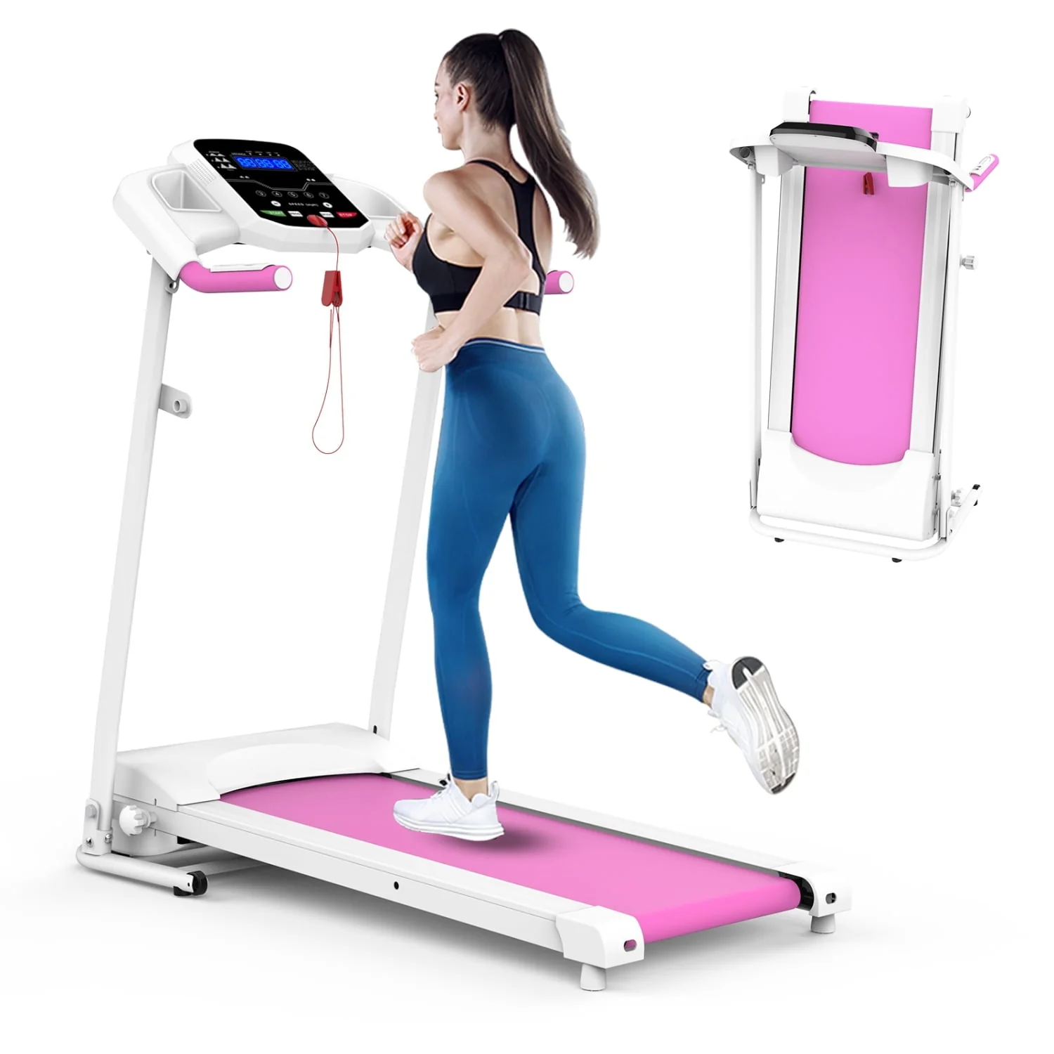 Clearance! Folding Treadmill 2.5HP Electric Treadmill with MP3 Speake LED Display Running Walking Jogging for Home Office
