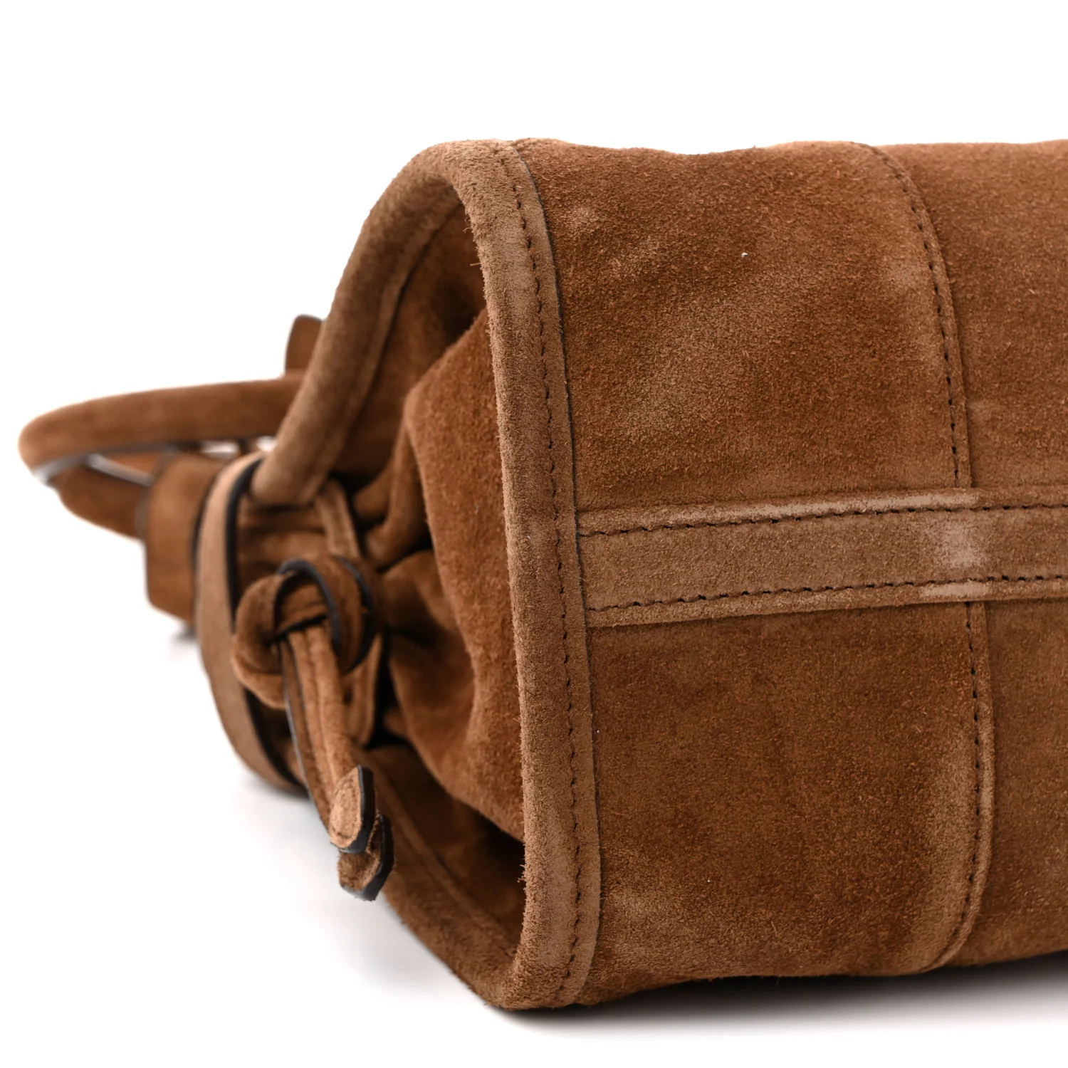 Suede Triangle Medium Bonnie Shoulder Bag Cacao