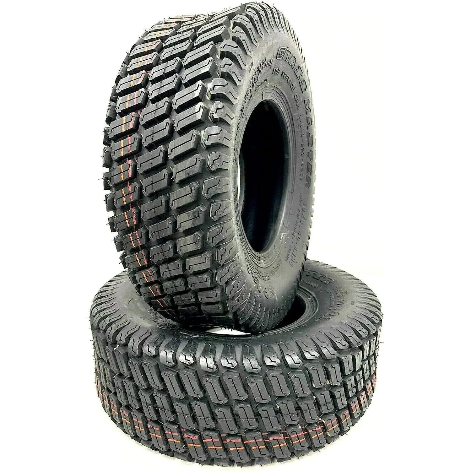 Two 18x6.50 - 8 Lawn Mower Tractor Tires Tubeless Heavy Duty 18x650x8 18 650 8