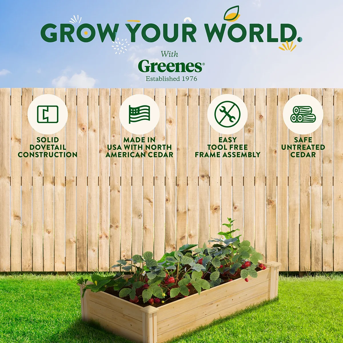 Greenes Fence 2' x 4' x 10.5 Original Cedar Raised Garden Bed