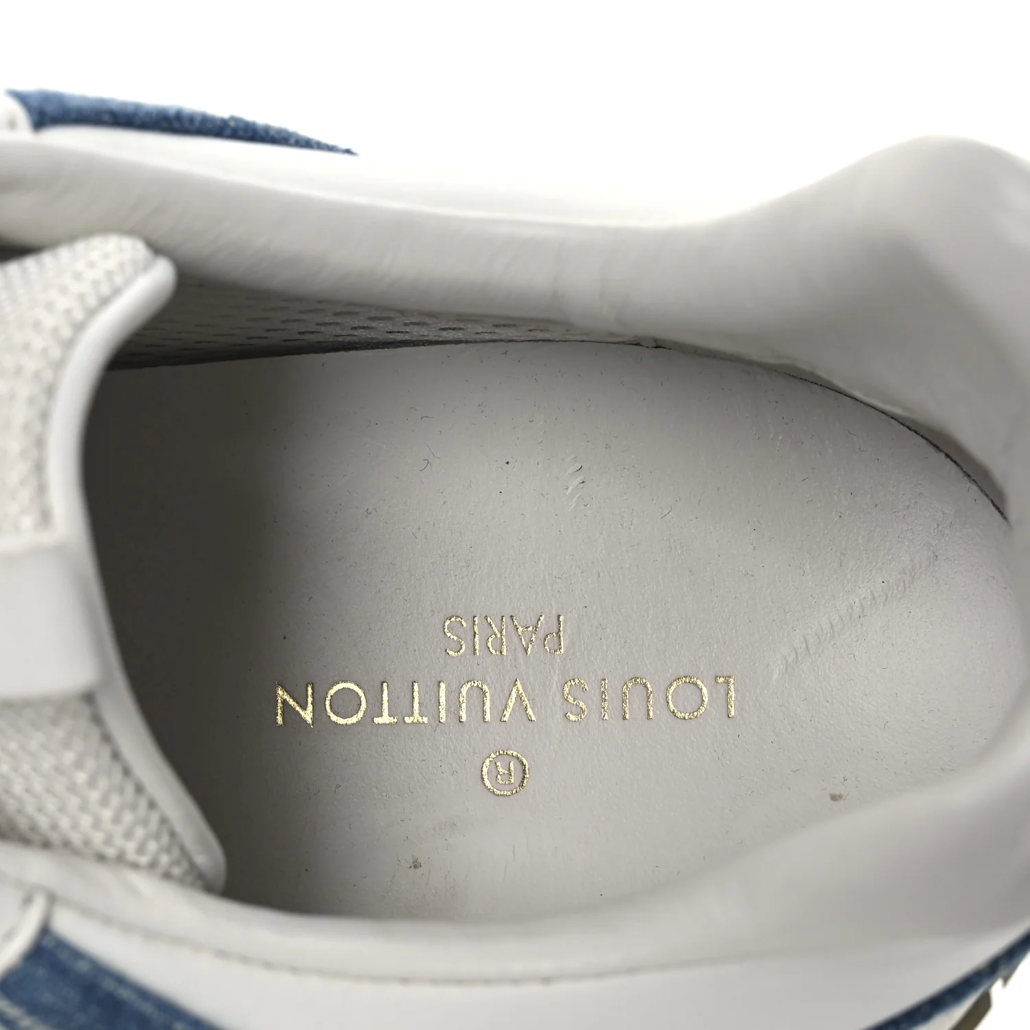 Calfskin Monogram Denim Run Away Sneakers 39 White