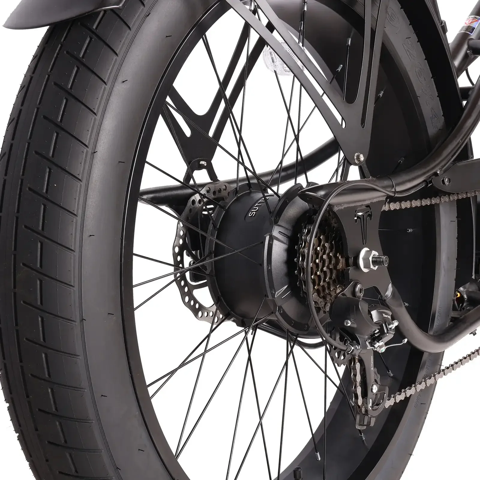 Tracer Legend GT7 Cruiser Chopper E - Bike, 1000W Motor, 7 Speed, Disc Brake, for Men, Matte Black