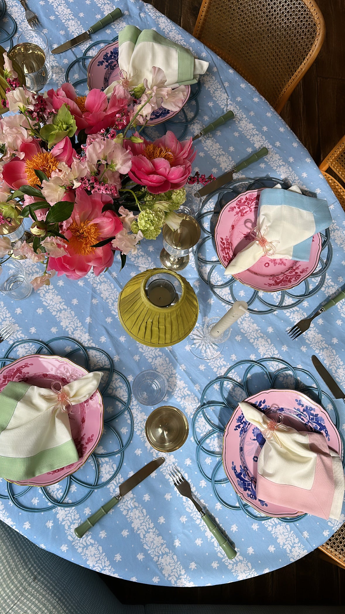 Ditsy Floral Tablecloth, Blue