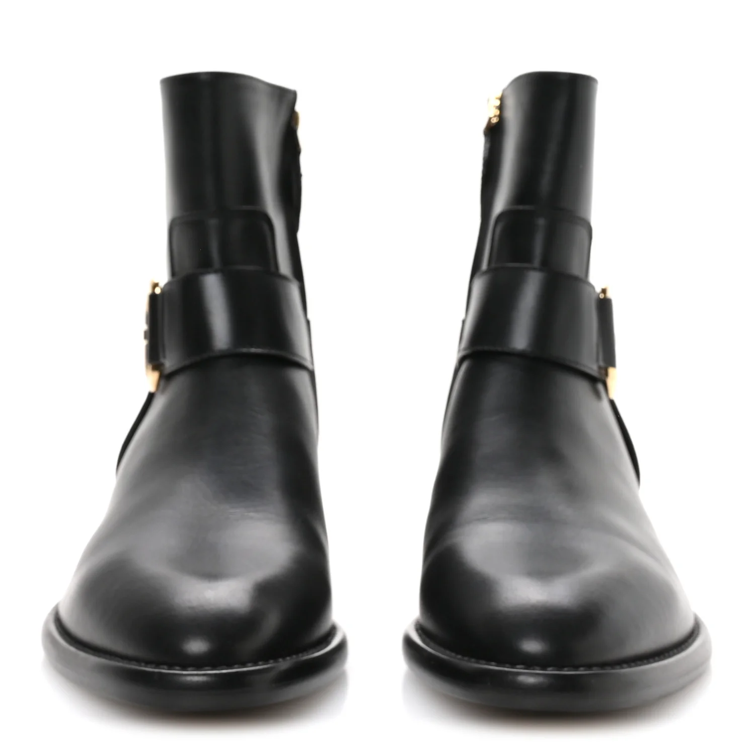 Calfskin Westside Flat Ankle Boots 39 Black