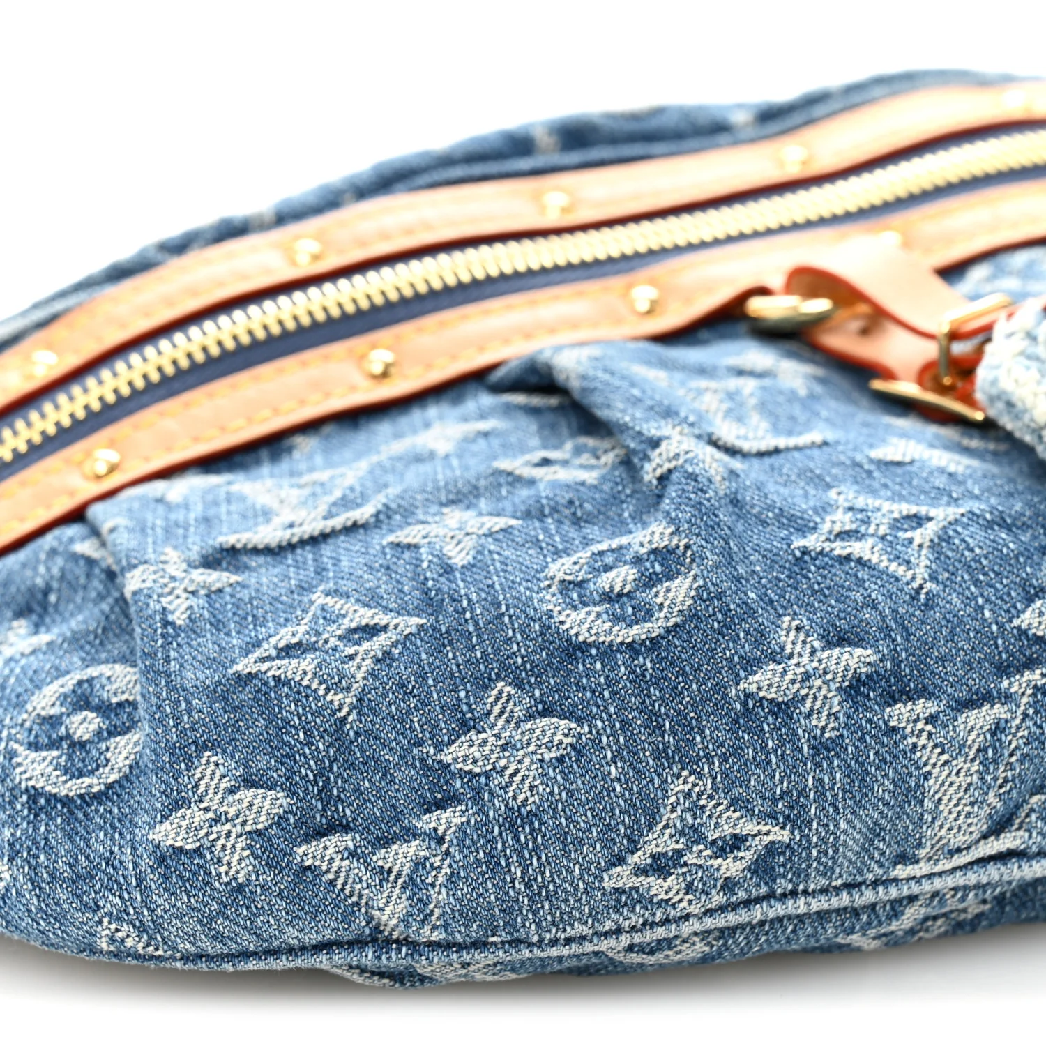 Monogram Denim High Rise Bumbag Blue